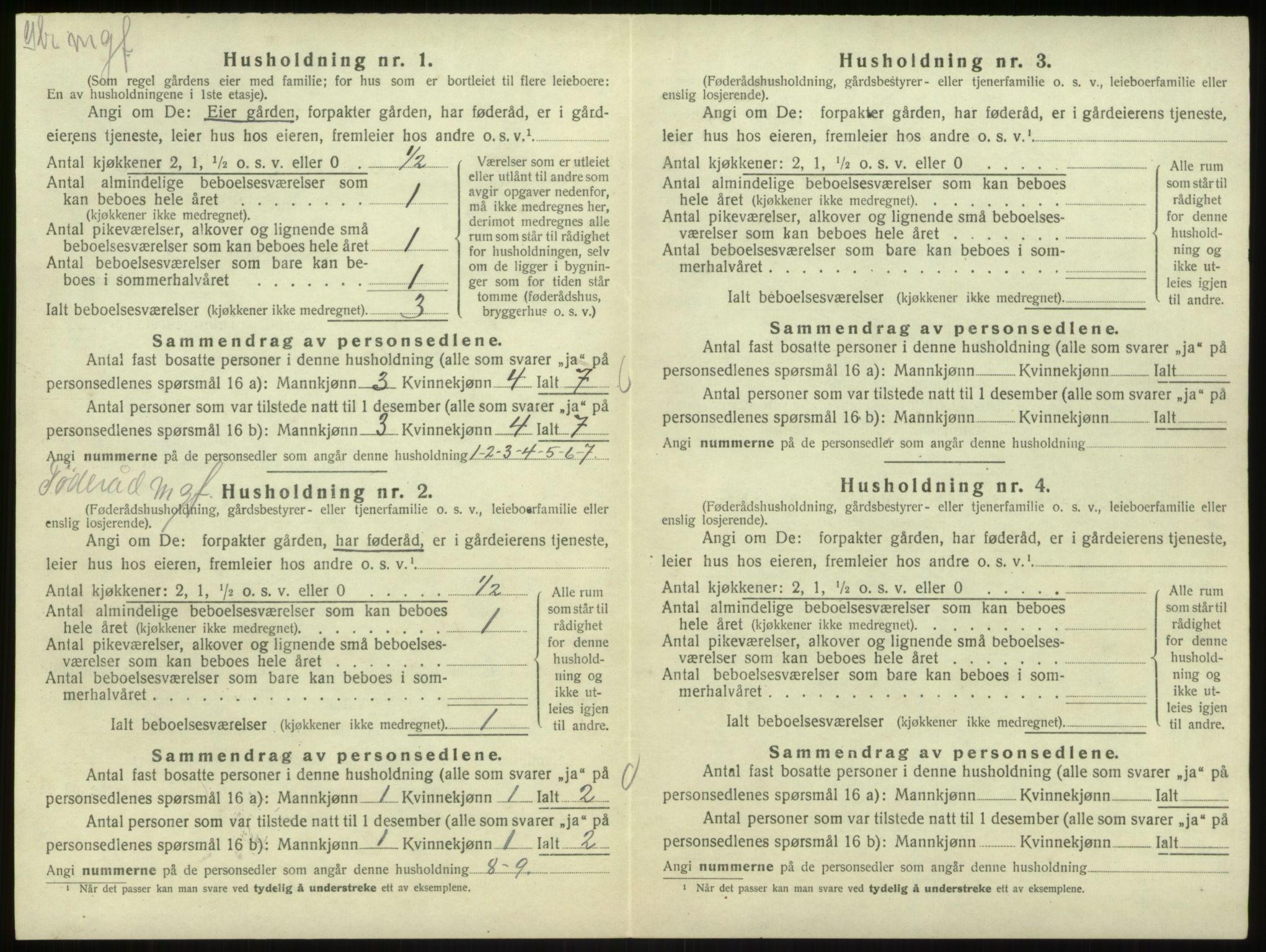 SAB, 1920 census for Bruvik, 1920, p. 247