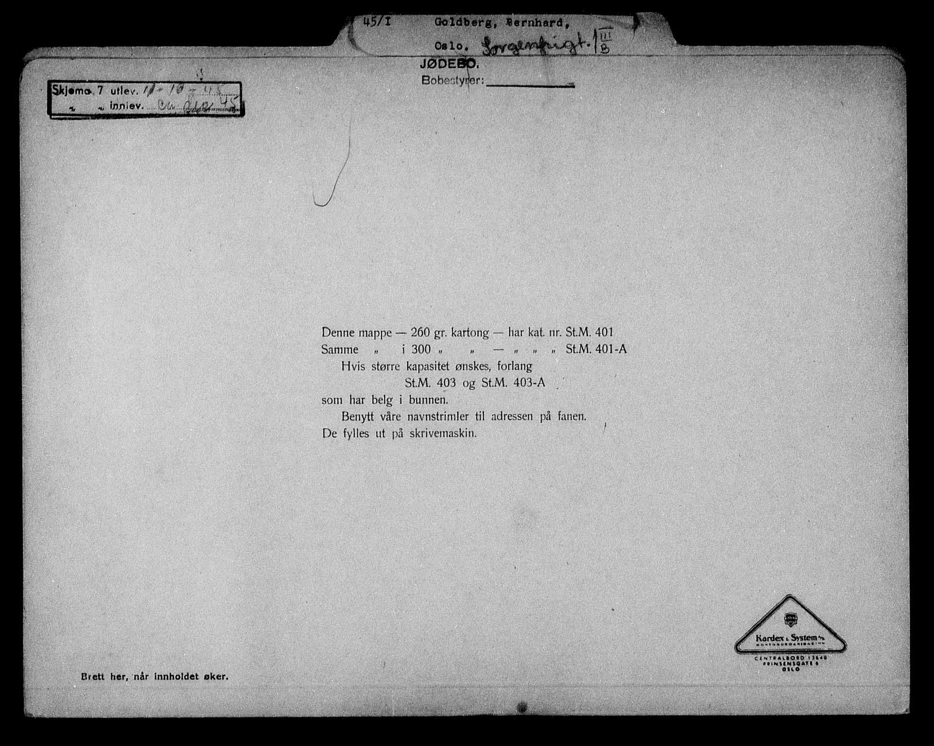 Justisdepartementet, Tilbakeføringskontoret for inndratte formuer, AV/RA-S-1564/H/Hc/Hcc/L0939: --, 1945-1947, p. 2