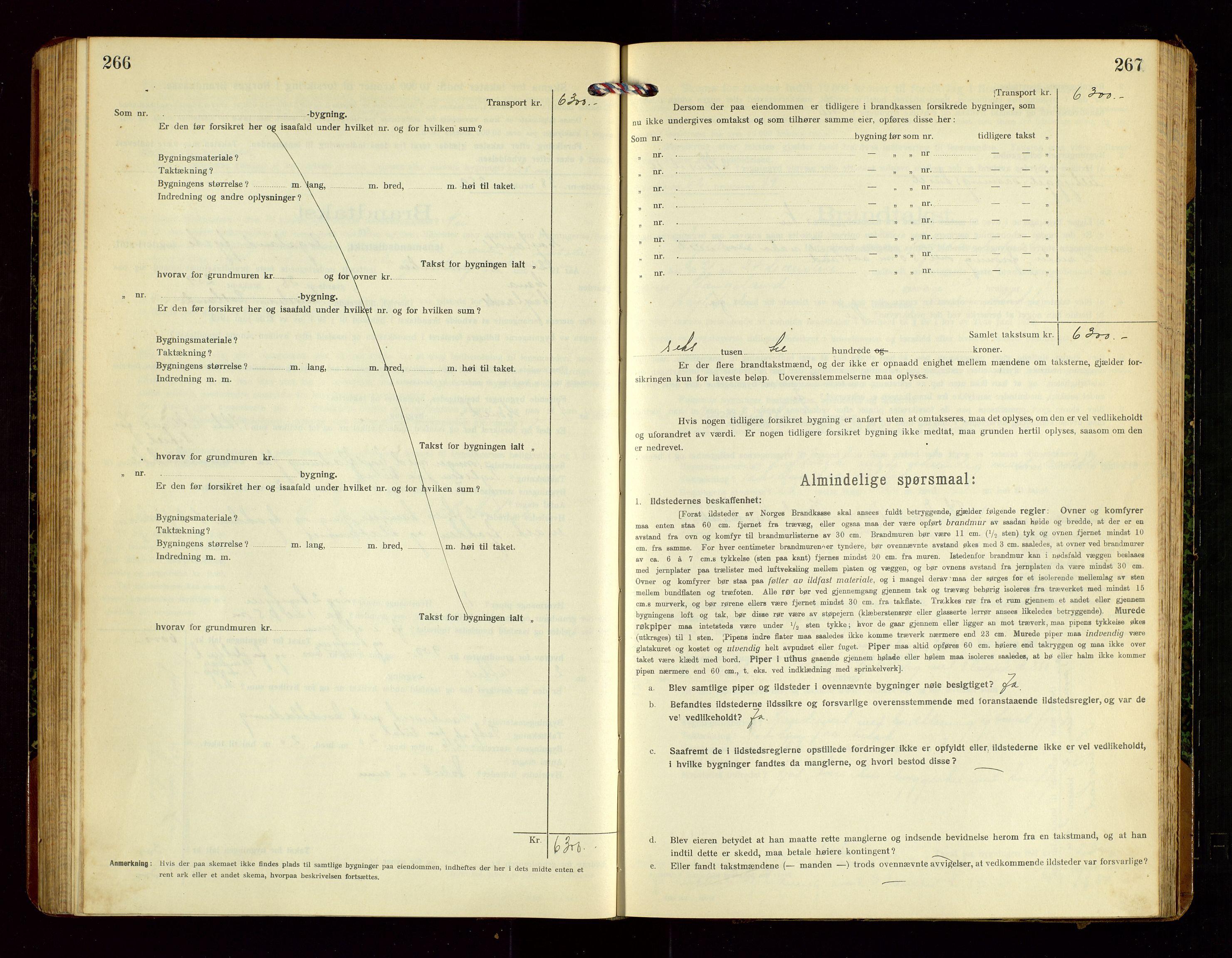 Høyland/Sandnes lensmannskontor, SAST/A-100166/Gob/L0003: "Brandtakstprotokol", 1918-1924, p. 266-267