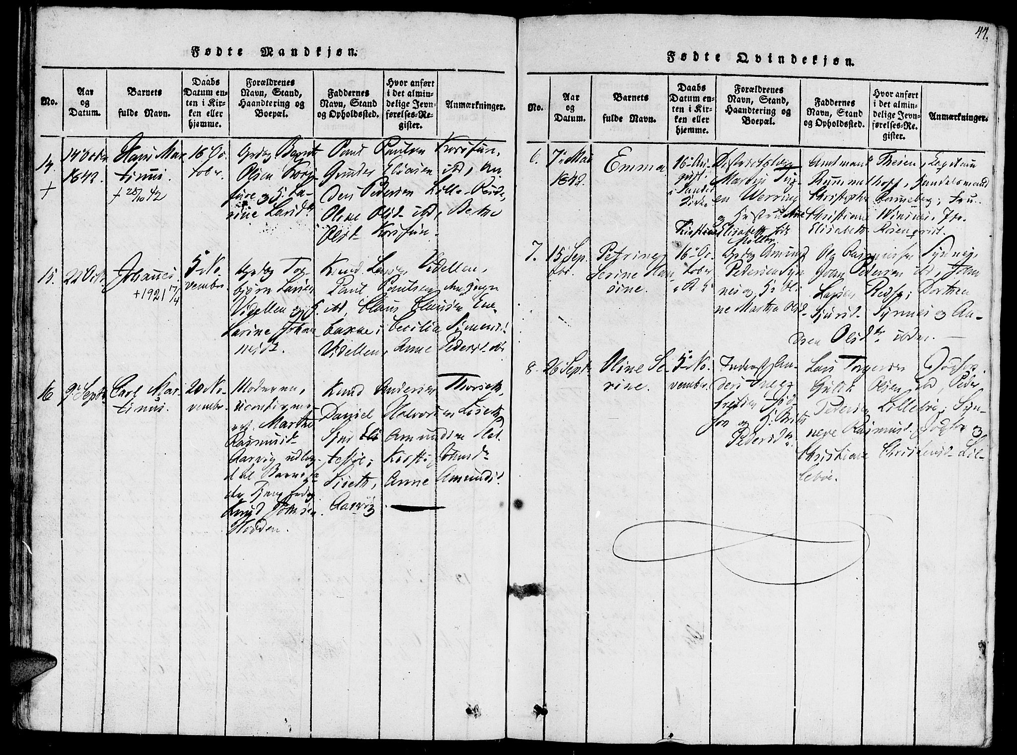 Ministerialprotokoller, klokkerbøker og fødselsregistre - Møre og Romsdal, SAT/A-1454/504/L0054: Parish register (official) no. 504A01, 1816-1861, p. 44