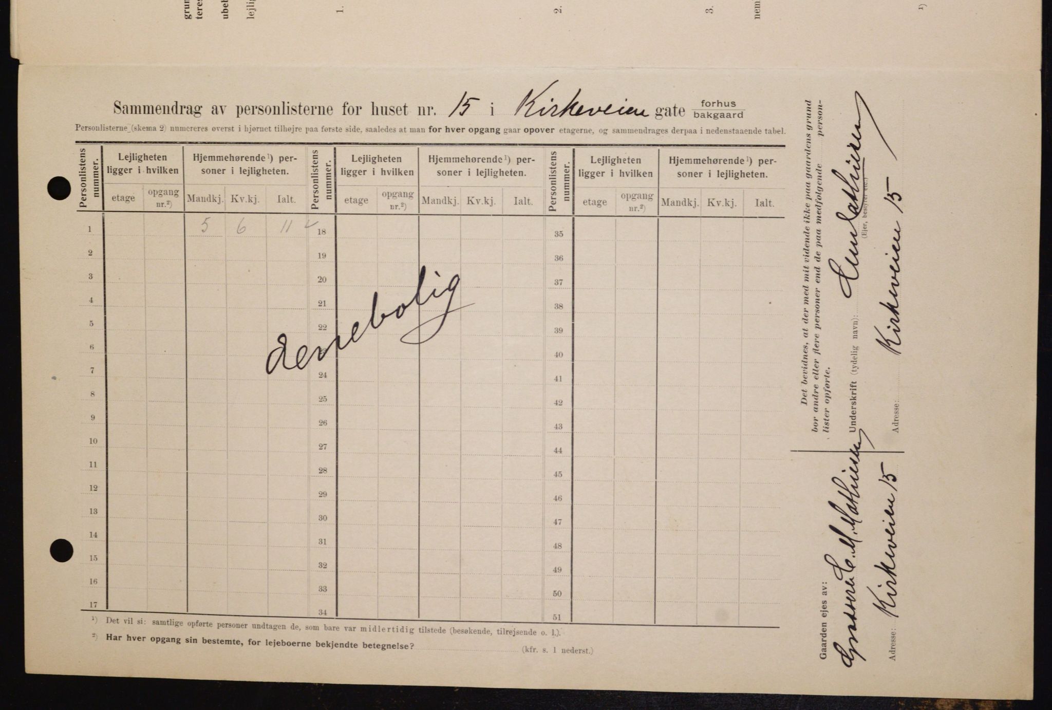 OBA, Municipal Census 1909 for Kristiania, 1909, p. 46469