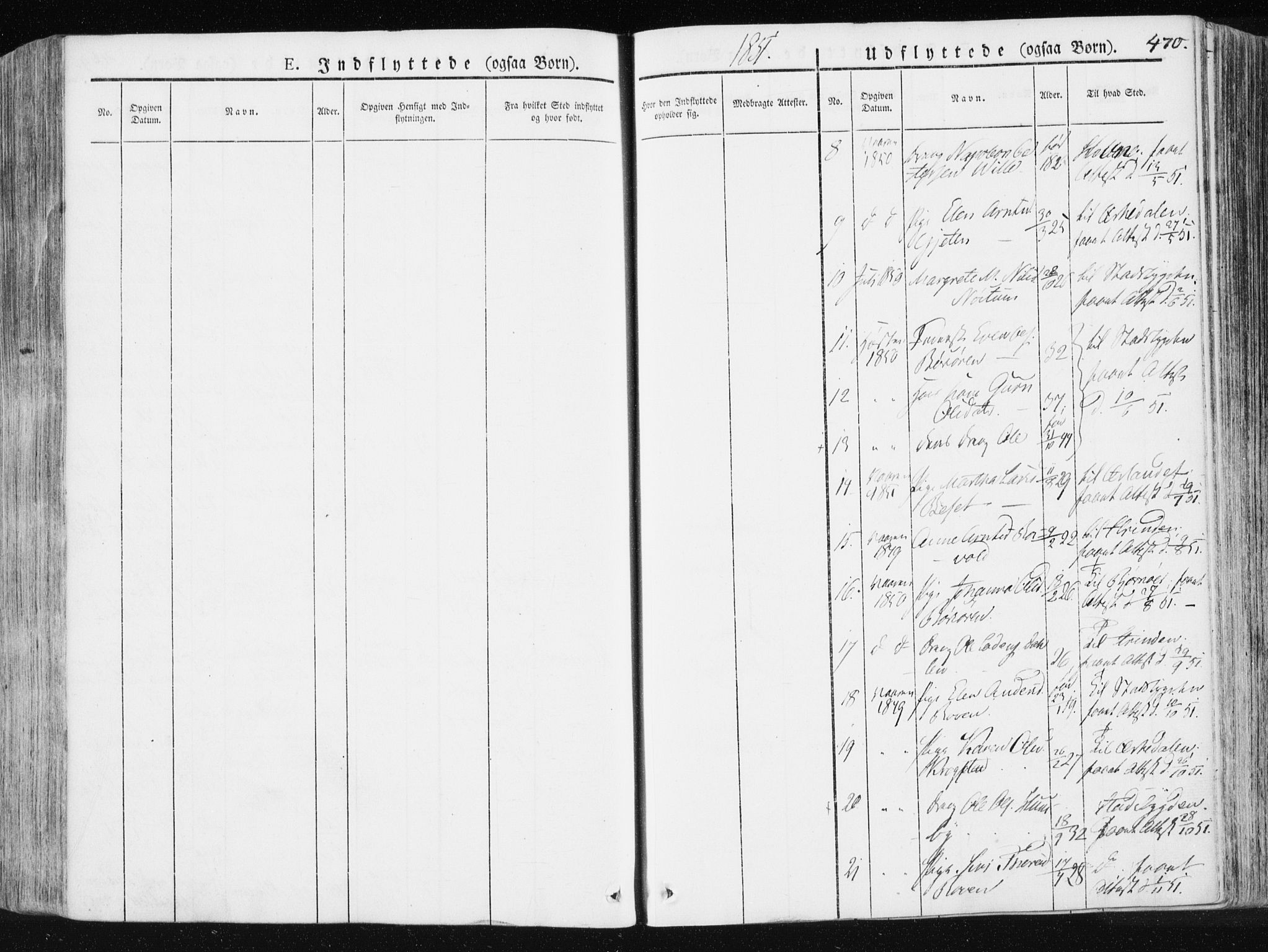 Ministerialprotokoller, klokkerbøker og fødselsregistre - Sør-Trøndelag, SAT/A-1456/665/L0771: Parish register (official) no. 665A06, 1830-1856, p. 470