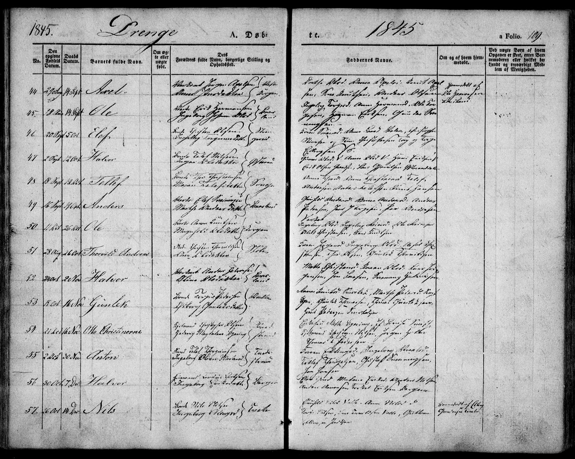 Holt sokneprestkontor, AV/SAK-1111-0021/F/Fa/L0007: Parish register (official) no. A 7, 1836-1848, p. 109