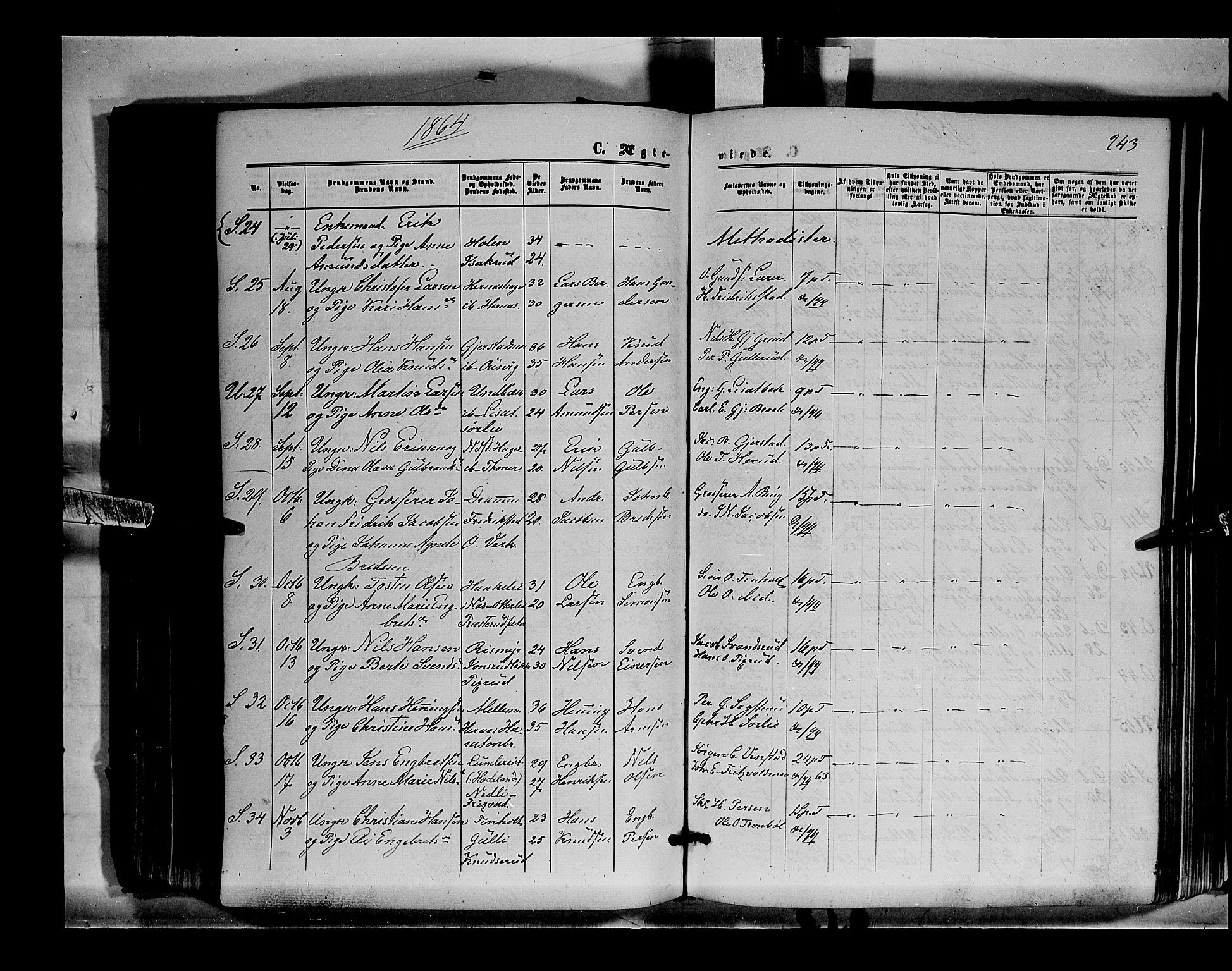 Sør-Odal prestekontor, AV/SAH-PREST-030/H/Ha/Haa/L0003: Parish register (official) no. 3, 1864-1870, p. 243