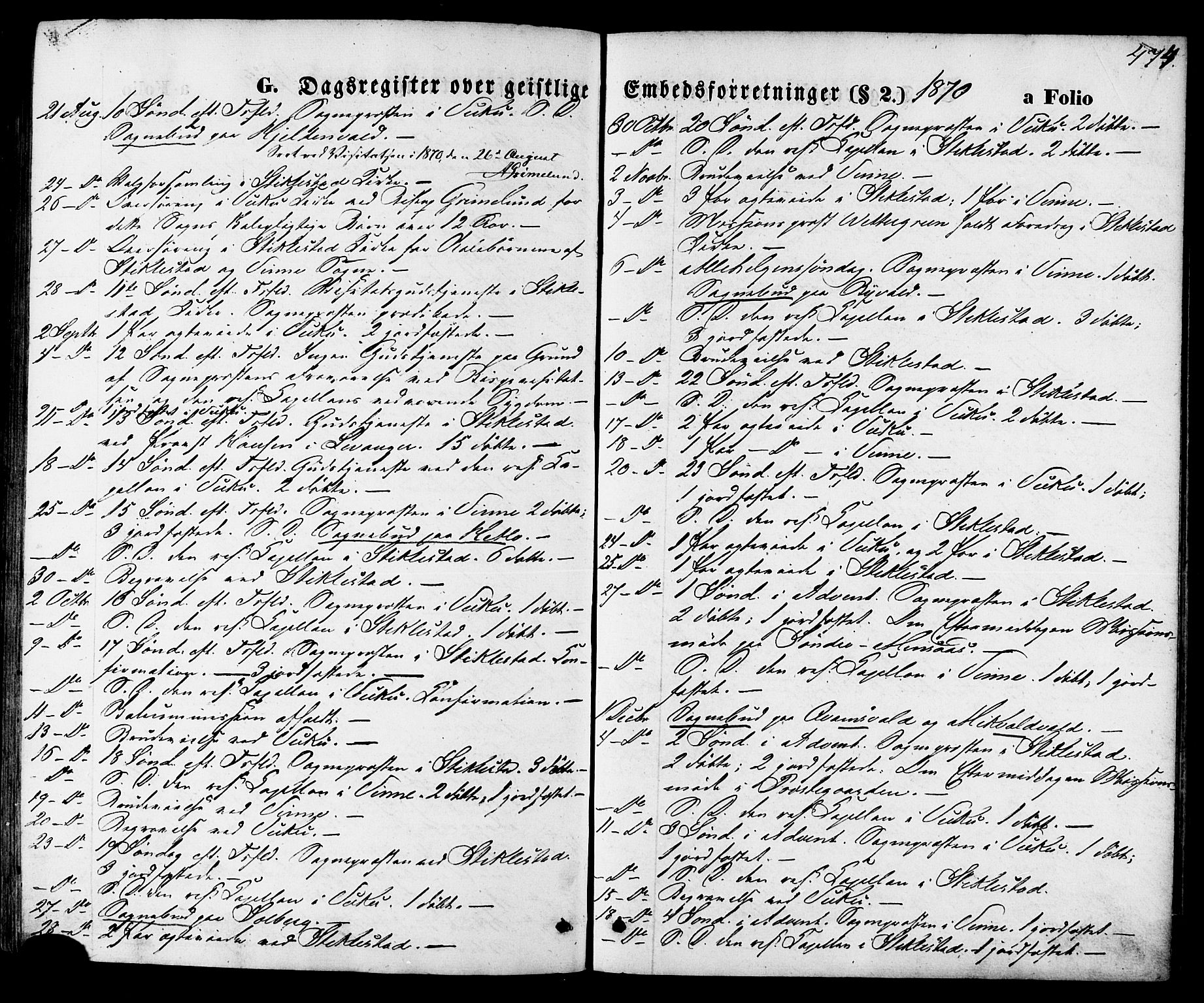 Ministerialprotokoller, klokkerbøker og fødselsregistre - Nord-Trøndelag, SAT/A-1458/723/L0242: Parish register (official) no. 723A11, 1870-1880, p. 474