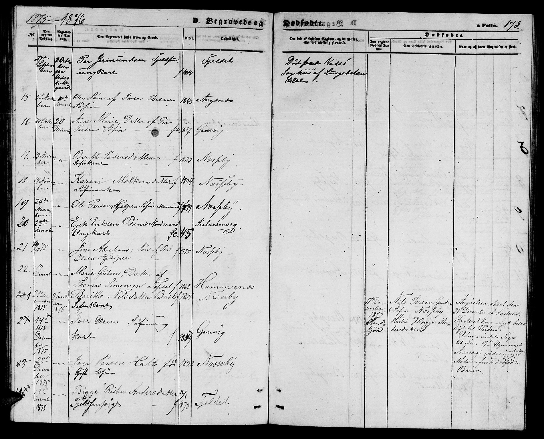 Nesseby sokneprestkontor, SATØ/S-1330/H/Hb/L0003klokker: Parish register (copy) no. 3, 1869-1876, p. 173