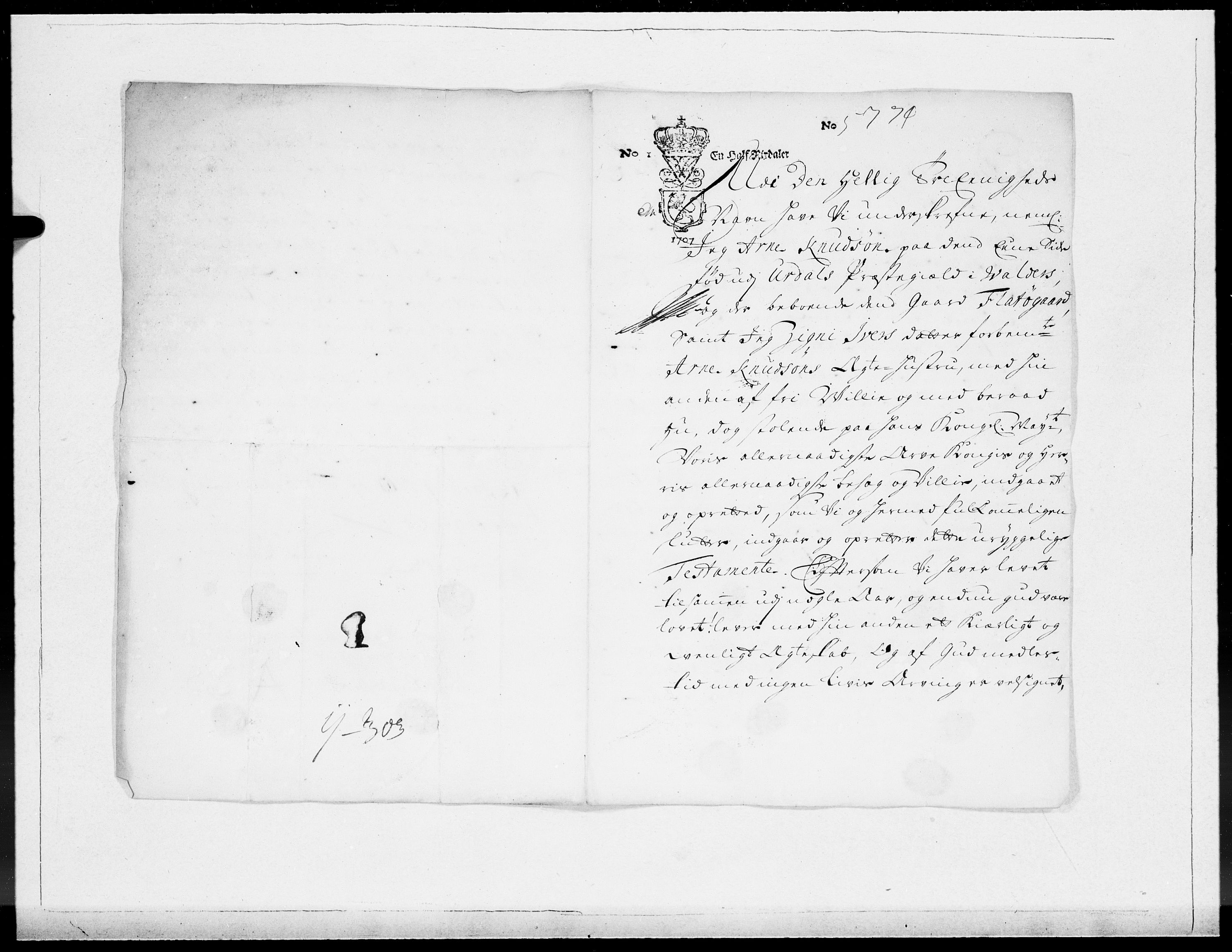 Danske Kanselli 1572-1799, AV/RA-EA-3023/F/Fc/Fcc/Fcca/L0062: Norske innlegg 1572-1799, 1707, p. 8