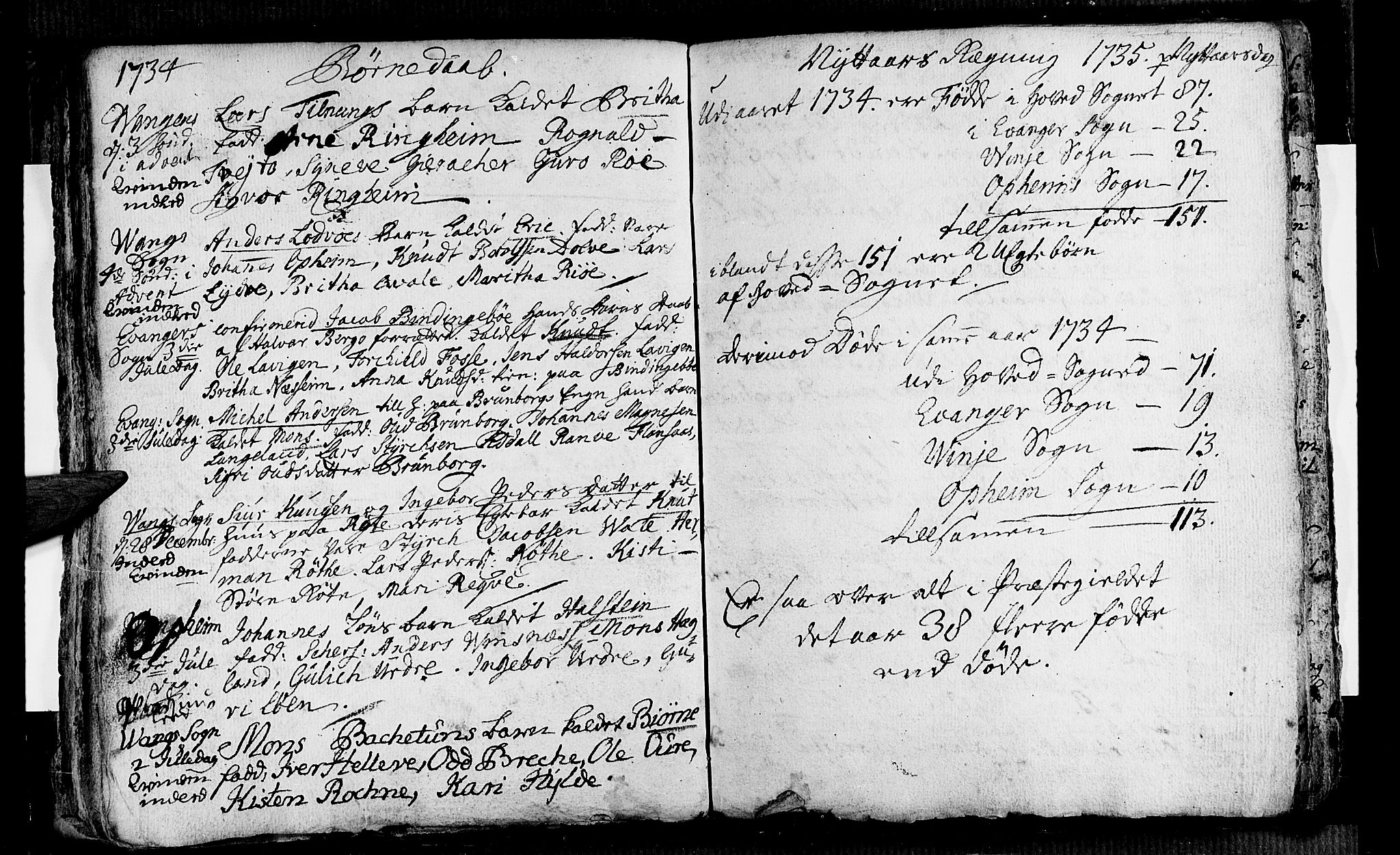 Voss sokneprestembete, AV/SAB-A-79001/H/Haa: Parish register (official) no. A 4, 1732-1736, p. 52