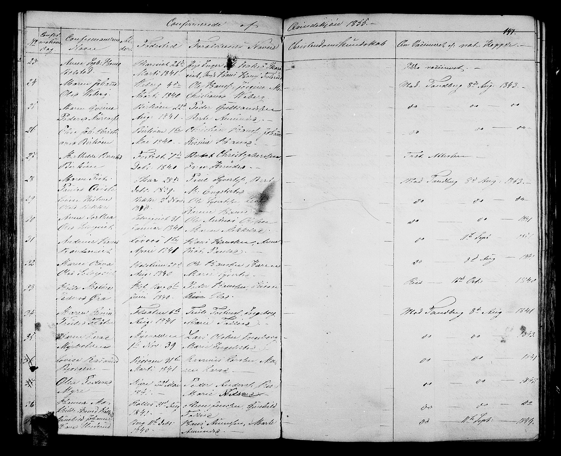 Sande Kirkebøker, AV/SAKO-A-53/G/Ga/L0002: Parish register (copy) no. 2, 1847-1863, p. 197