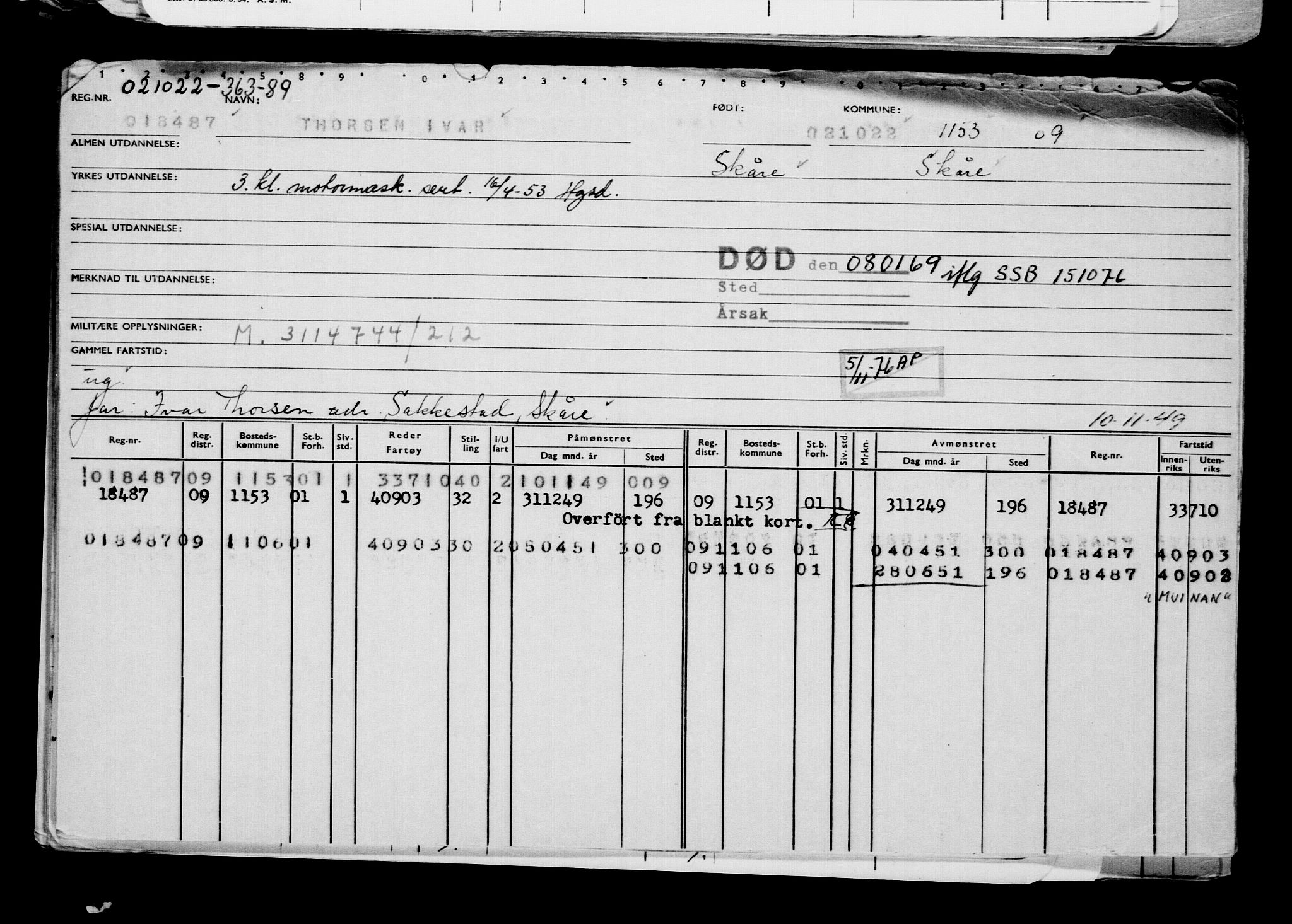 Direktoratet for sjømenn, AV/RA-S-3545/G/Gb/L0211: Hovedkort, 1922, p. 35