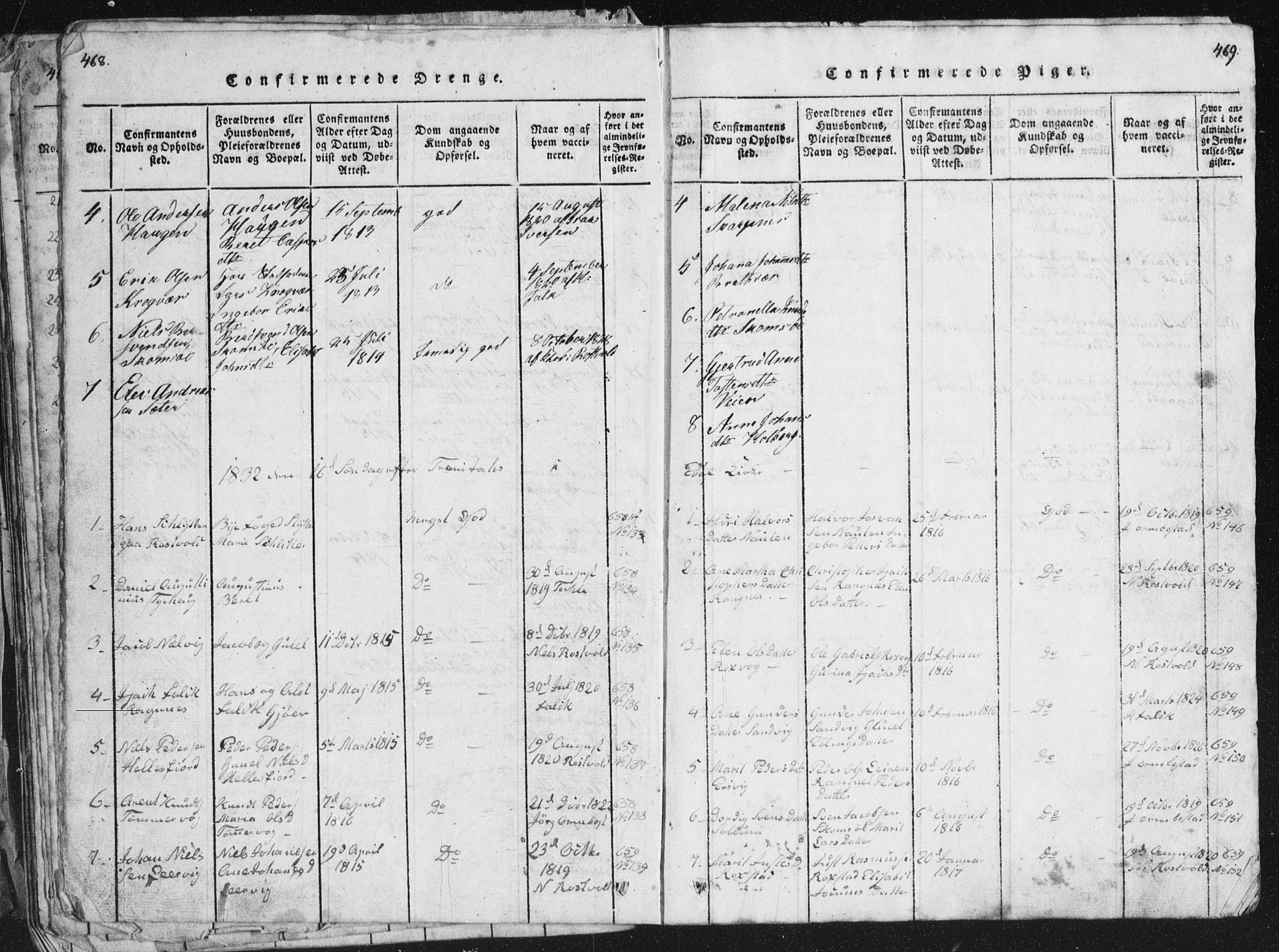 Ministerialprotokoller, klokkerbøker og fødselsregistre - Møre og Romsdal, SAT/A-1454/581/L0942: Parish register (copy) no. 581C00, 1820-1836, p. 468-469