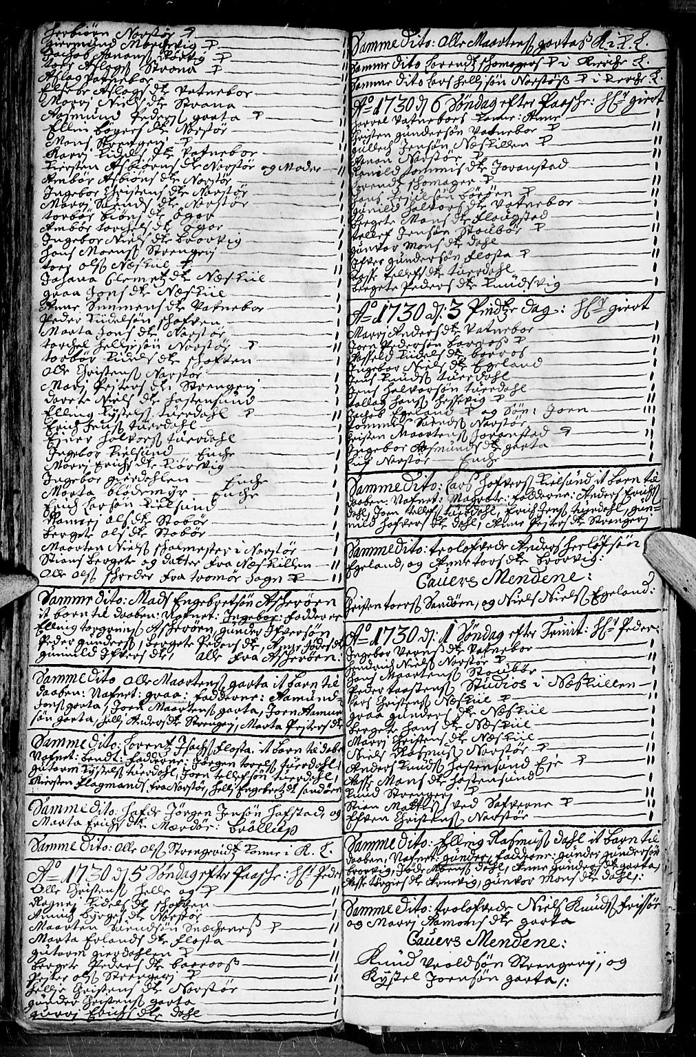 Dypvåg sokneprestkontor, AV/SAK-1111-0007/F/Fb/Fba/L0003: Parish register (copy) no. B 3, 1715-1738, p. 124