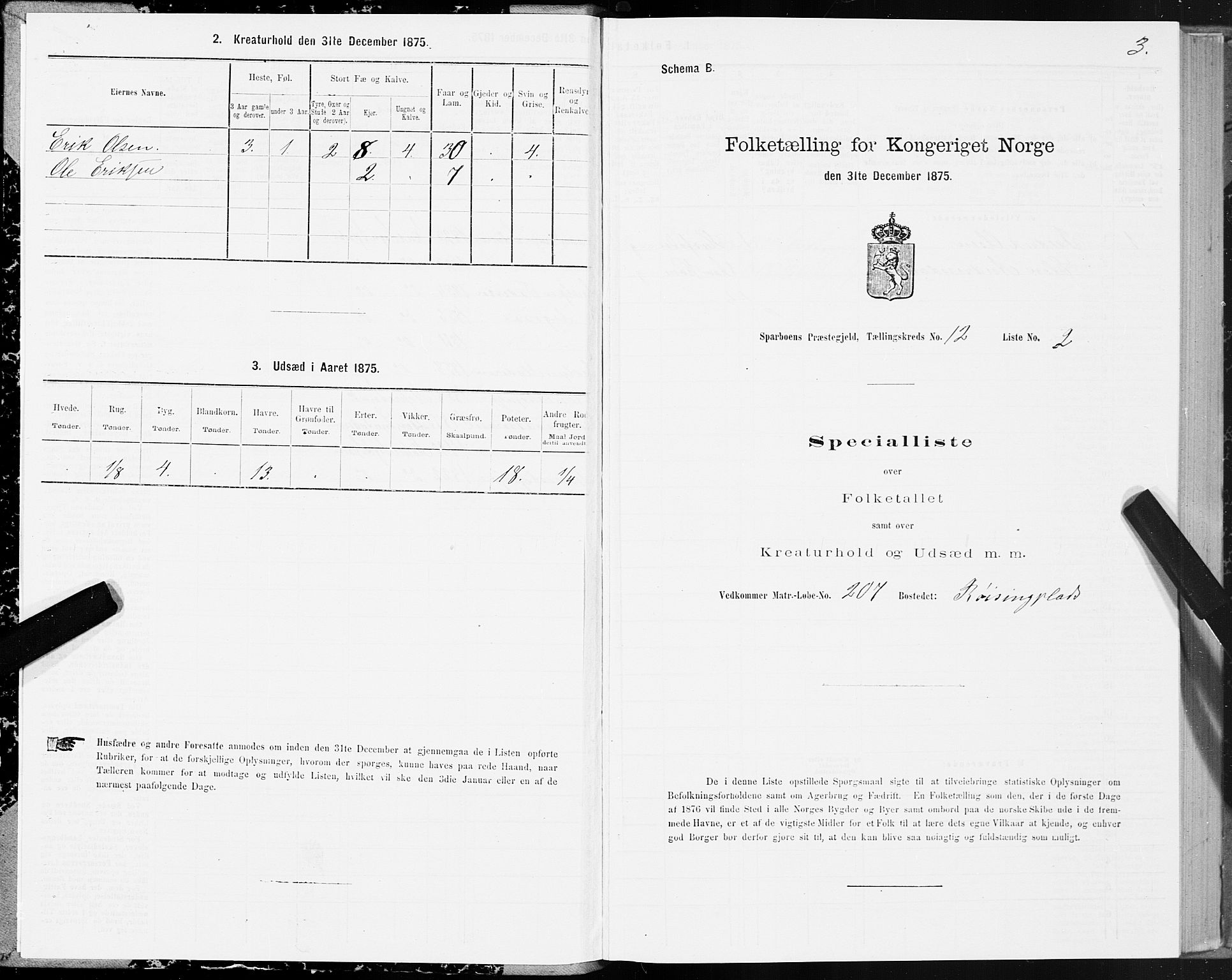 SAT, 1875 census for 1731P Sparbu, 1875, p. 5003