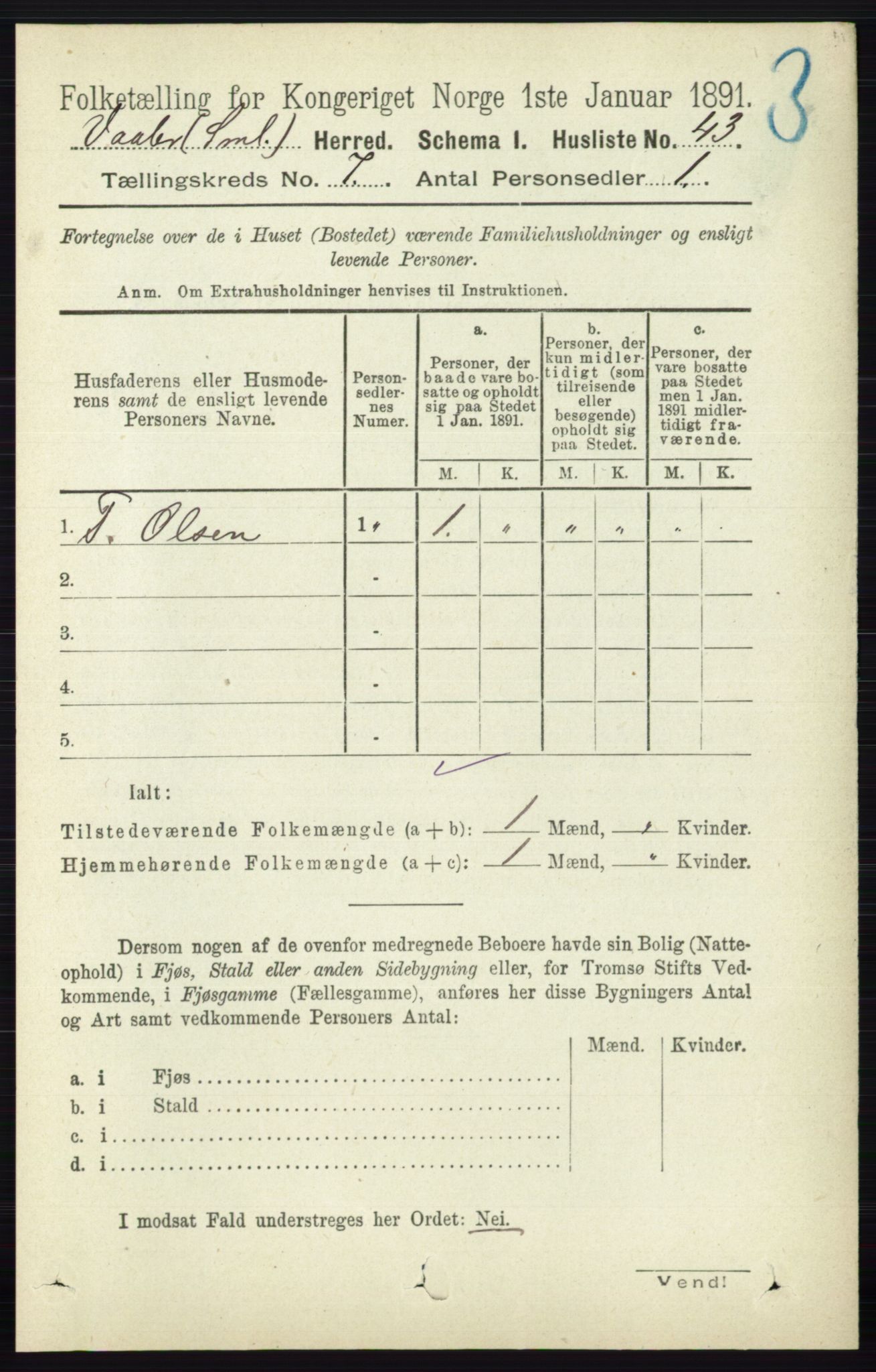 RA, 1891 census for 0137 Våler, 1891, p. 2841