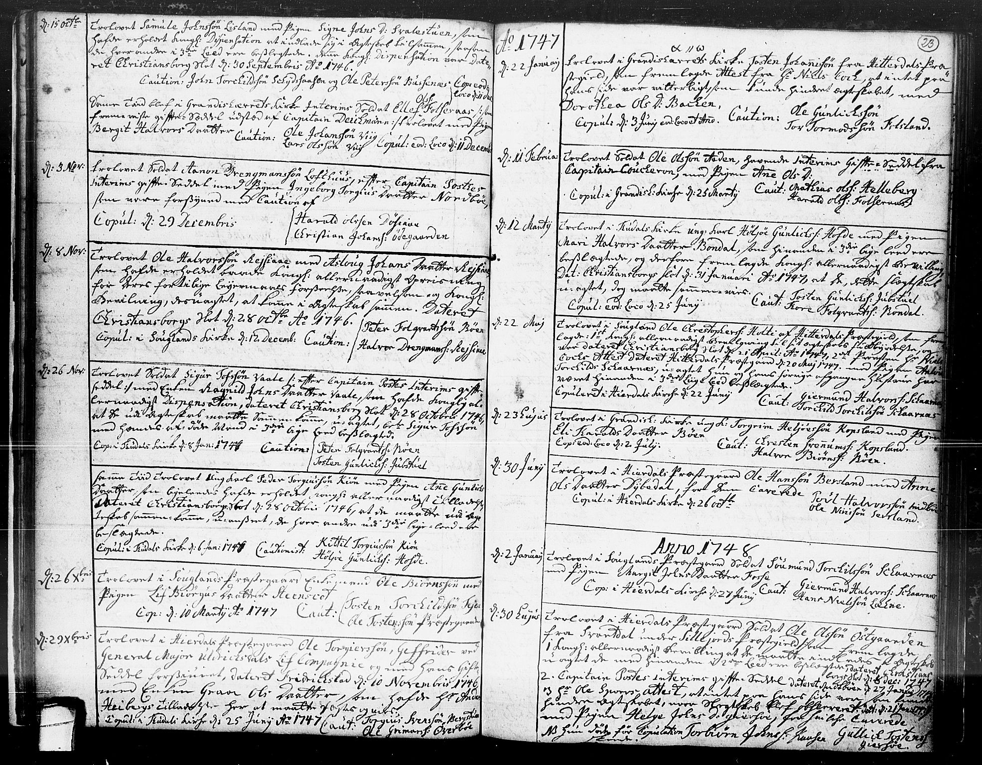 Hjartdal kirkebøker, SAKO/A-270/F/Fa/L0004: Parish register (official) no. I 4, 1727-1795, p. 23