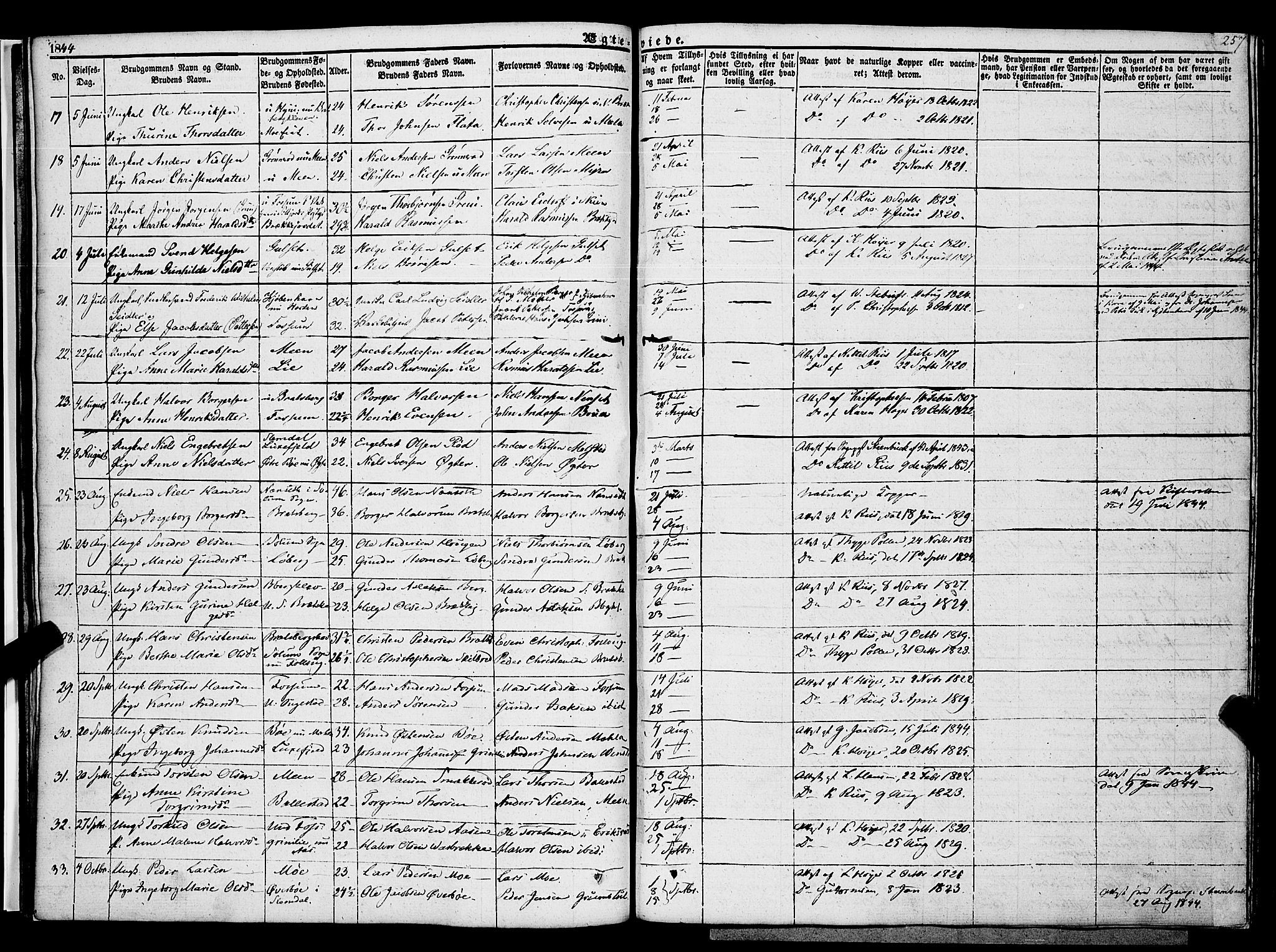 Gjerpen kirkebøker, AV/SAKO-A-265/F/Fa/L0007b: Parish register (official) no. I 7B, 1834-1857, p. 257