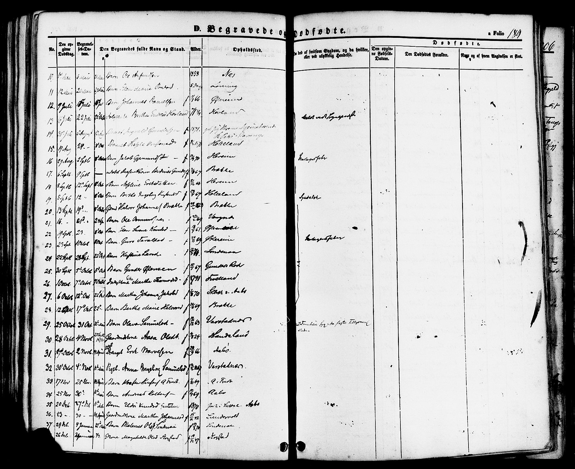 Sand sokneprestkontor, AV/SAST-A-101848/01/III/L0004: Parish register (official) no. A 4, 1859-1880, p. 189