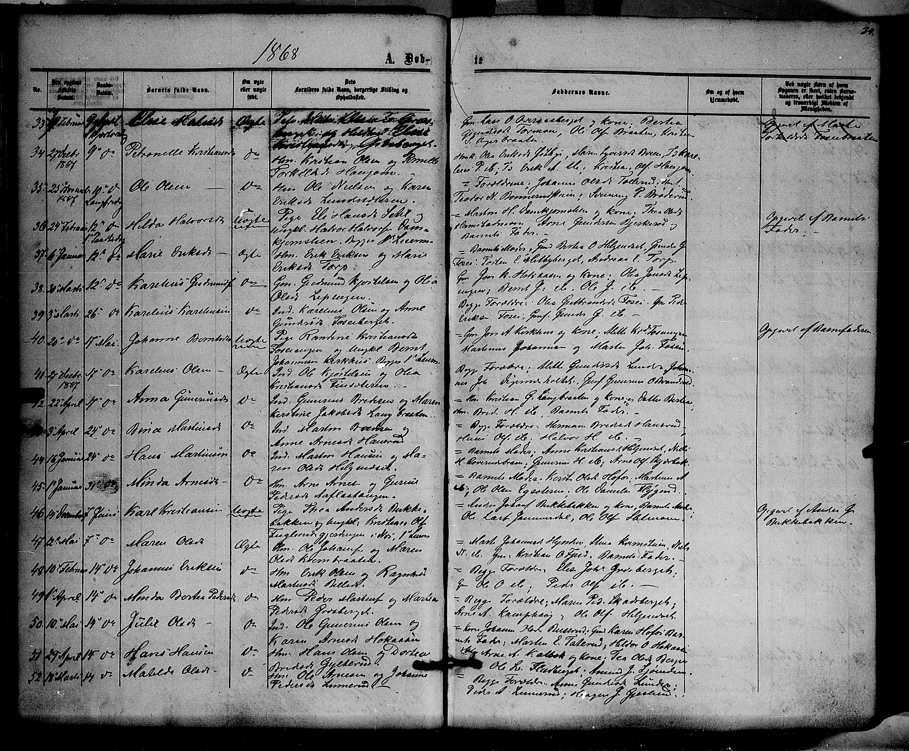 Brandval prestekontor, AV/SAH-PREST-034/H/Ha/Haa/L0001: Parish register (official) no. 1, 1864-1879, p. 34