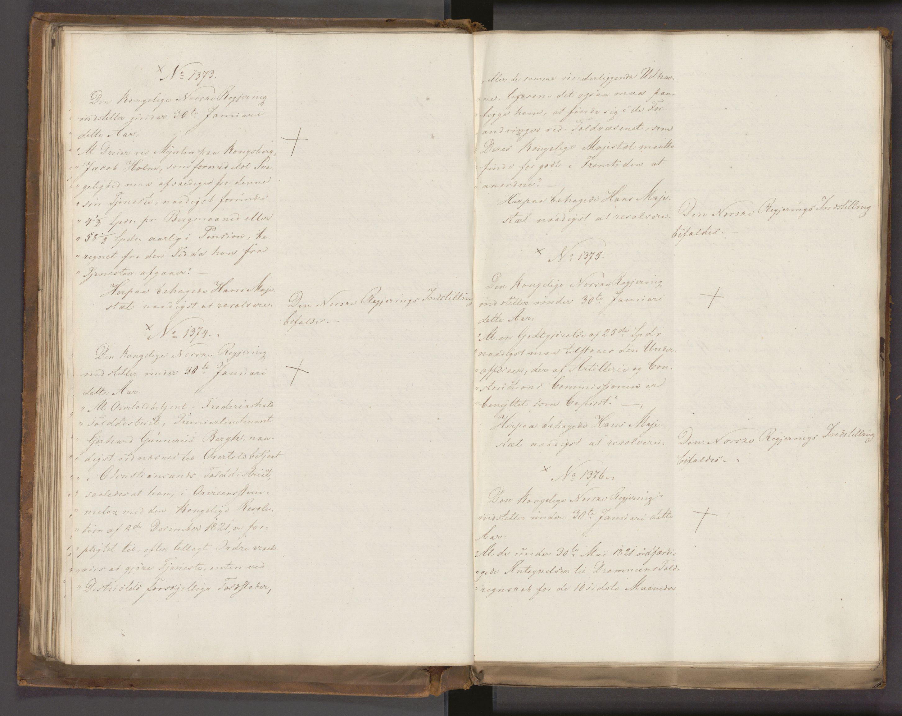 Statsrådssekretariatet, AV/RA-S-1001/A/Ab/L0022: Kgl. res. nr. 1210-1721, 1. halvår, 1826