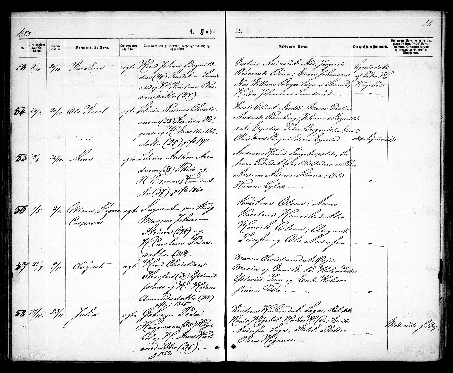 Rødenes prestekontor Kirkebøker, AV/SAO-A-2005/F/Fa/L0008: Parish register (official) no. I 8, 1869-1879, p. 50