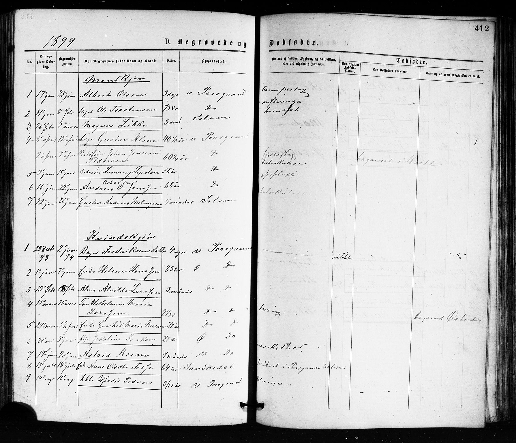 Porsgrunn kirkebøker , SAKO/A-104/G/Ga/L0003: Parish register (copy) no. I 3, 1877-1915, p. 412