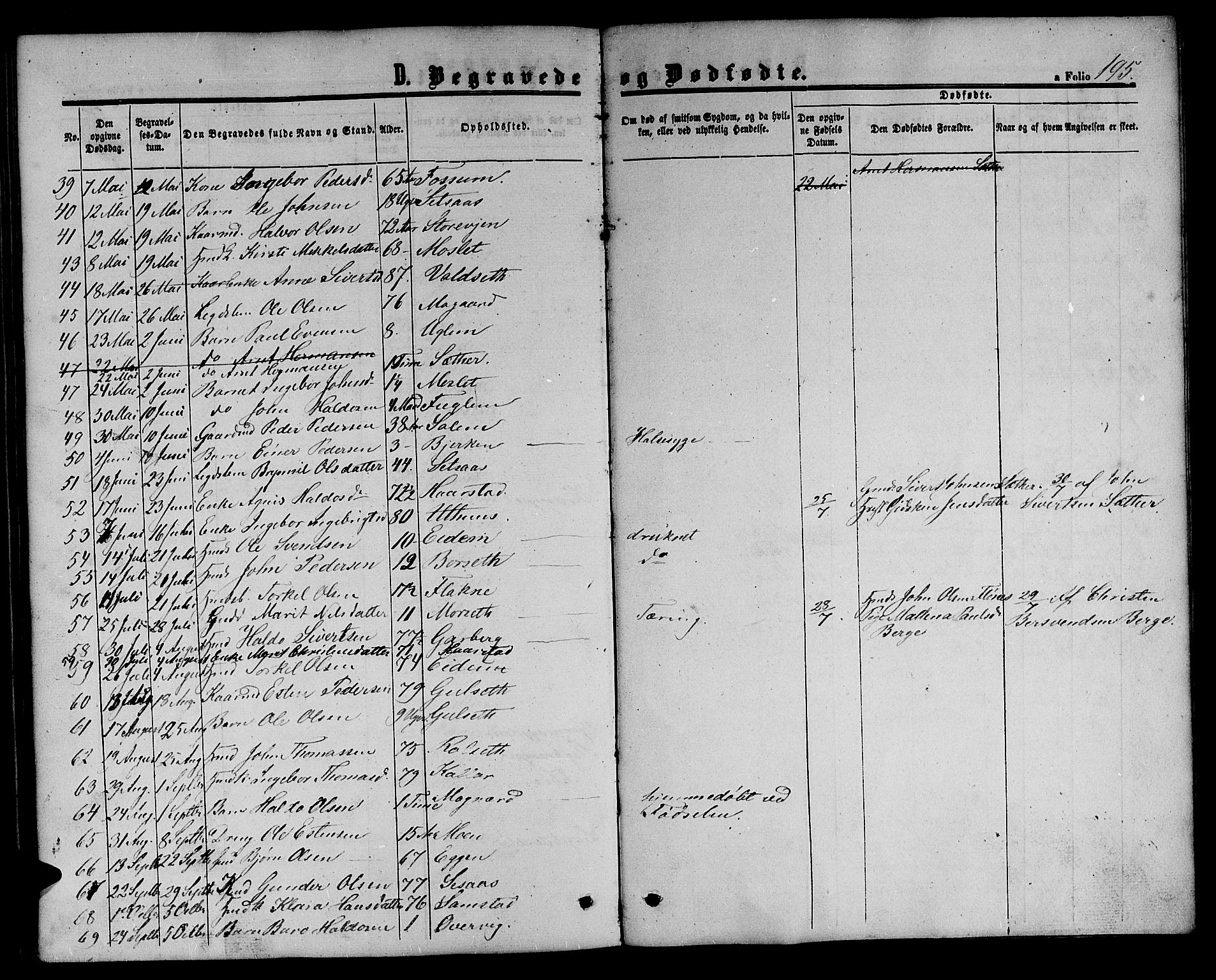 Ministerialprotokoller, klokkerbøker og fødselsregistre - Sør-Trøndelag, SAT/A-1456/695/L1155: Parish register (copy) no. 695C06, 1859-1868, p. 195