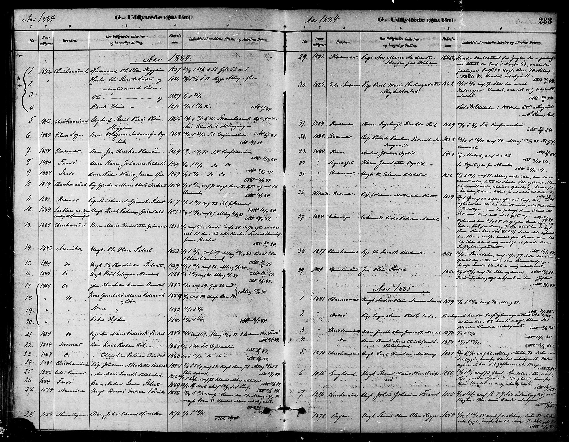 Ministerialprotokoller, klokkerbøker og fødselsregistre - Møre og Romsdal, SAT/A-1454/584/L0967: Parish register (official) no. 584A07, 1879-1894, p. 233