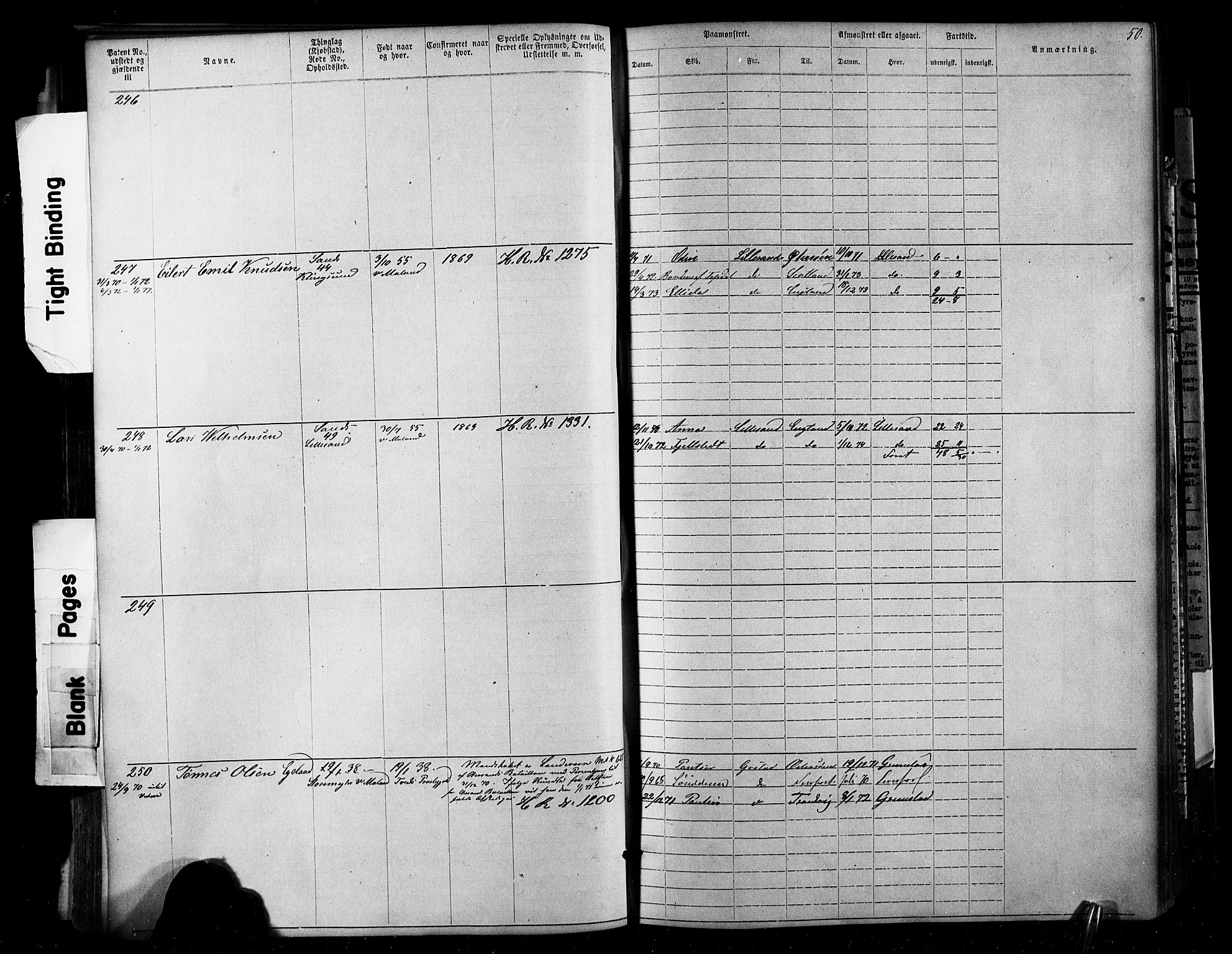 Lillesand mønstringskrets, AV/SAK-2031-0014/F/Fa/L0002: Annotasjonsrulle nr 1-1910 med register, W-8, 1868-1891, p. 61