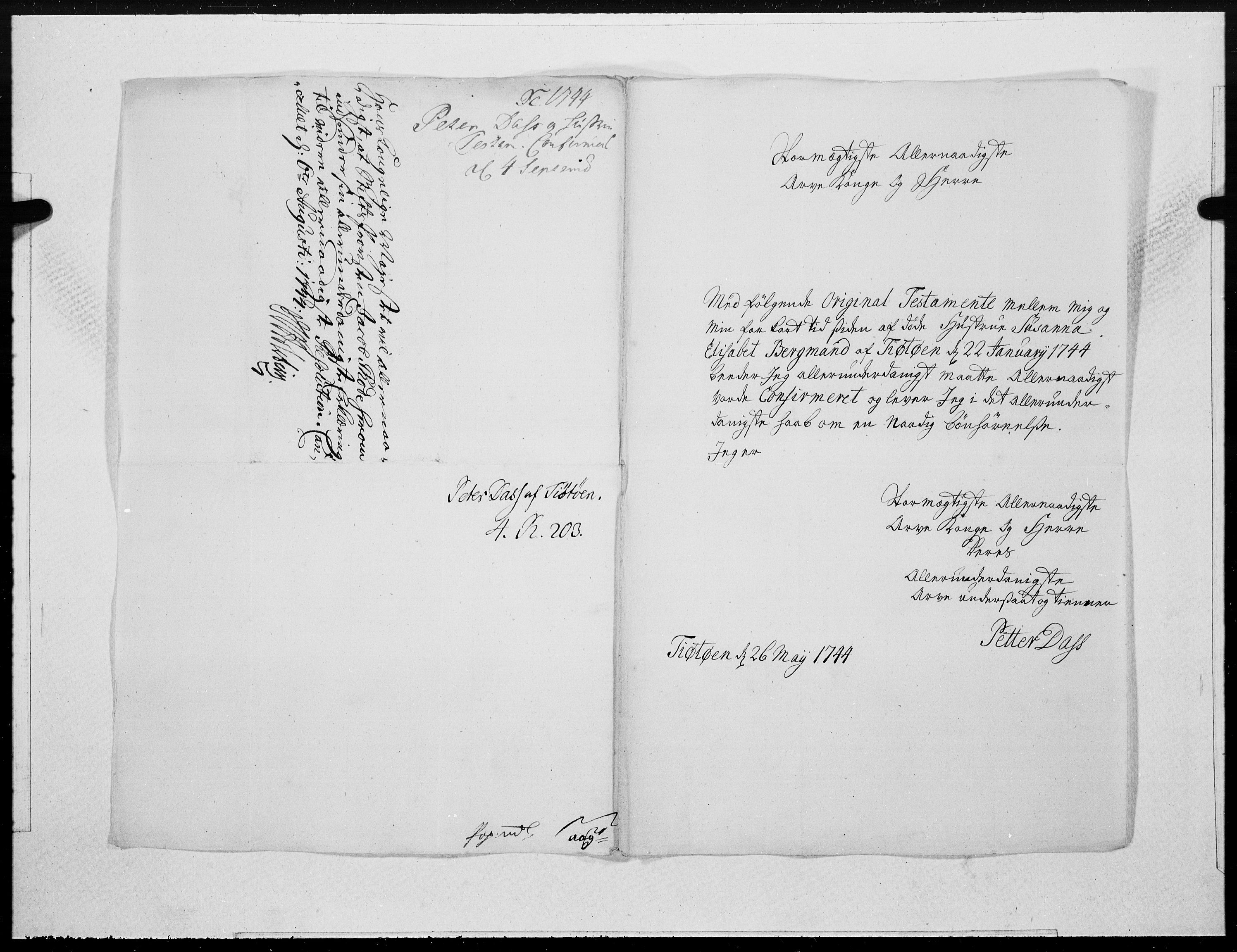 Danske Kanselli 1572-1799, AV/RA-EA-3023/F/Fc/Fcc/Fcca/L0140: Norske innlegg 1572-1799, 1744, p. 168