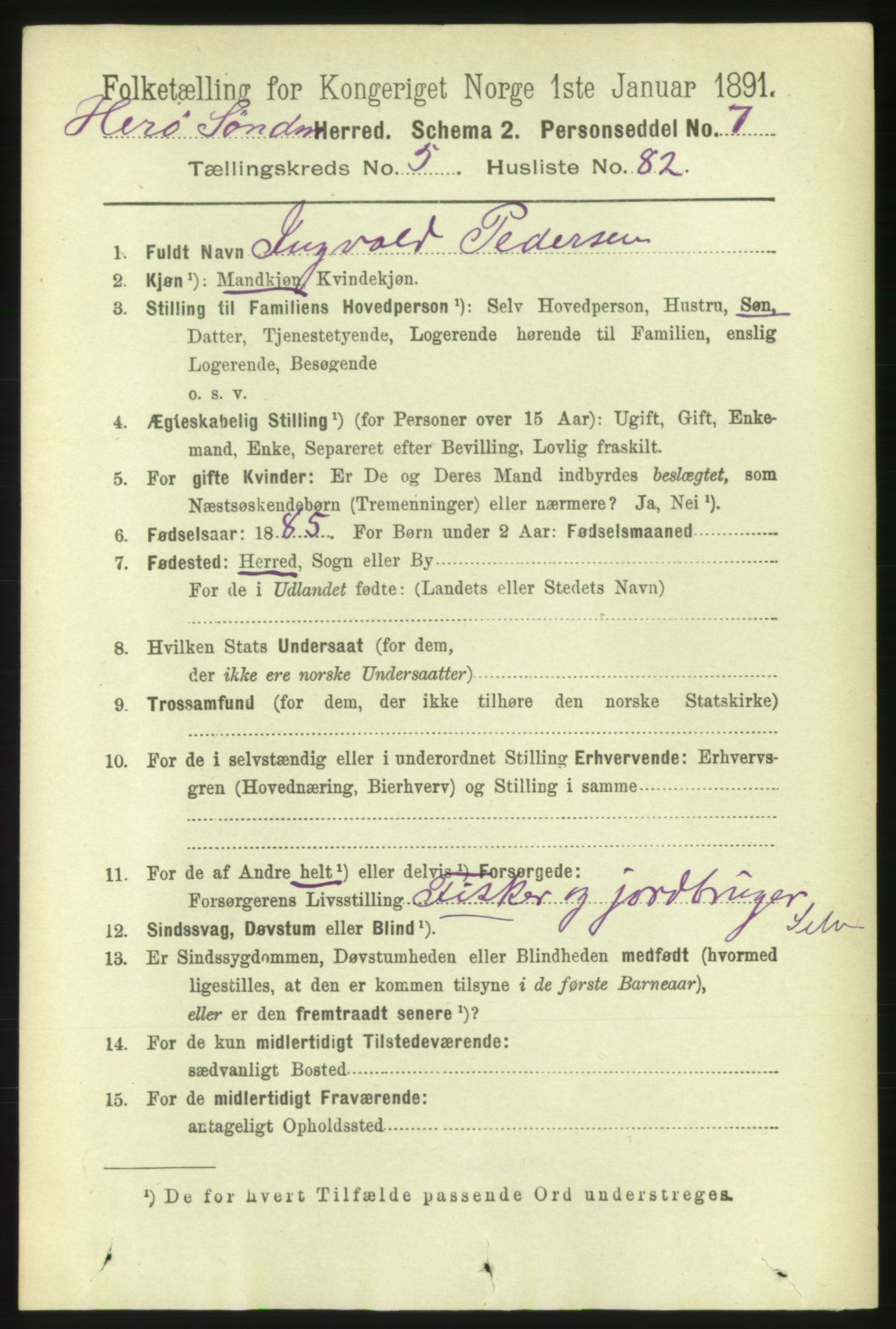 RA, 1891 census for 1515 Herøy, 1891, p. 2422