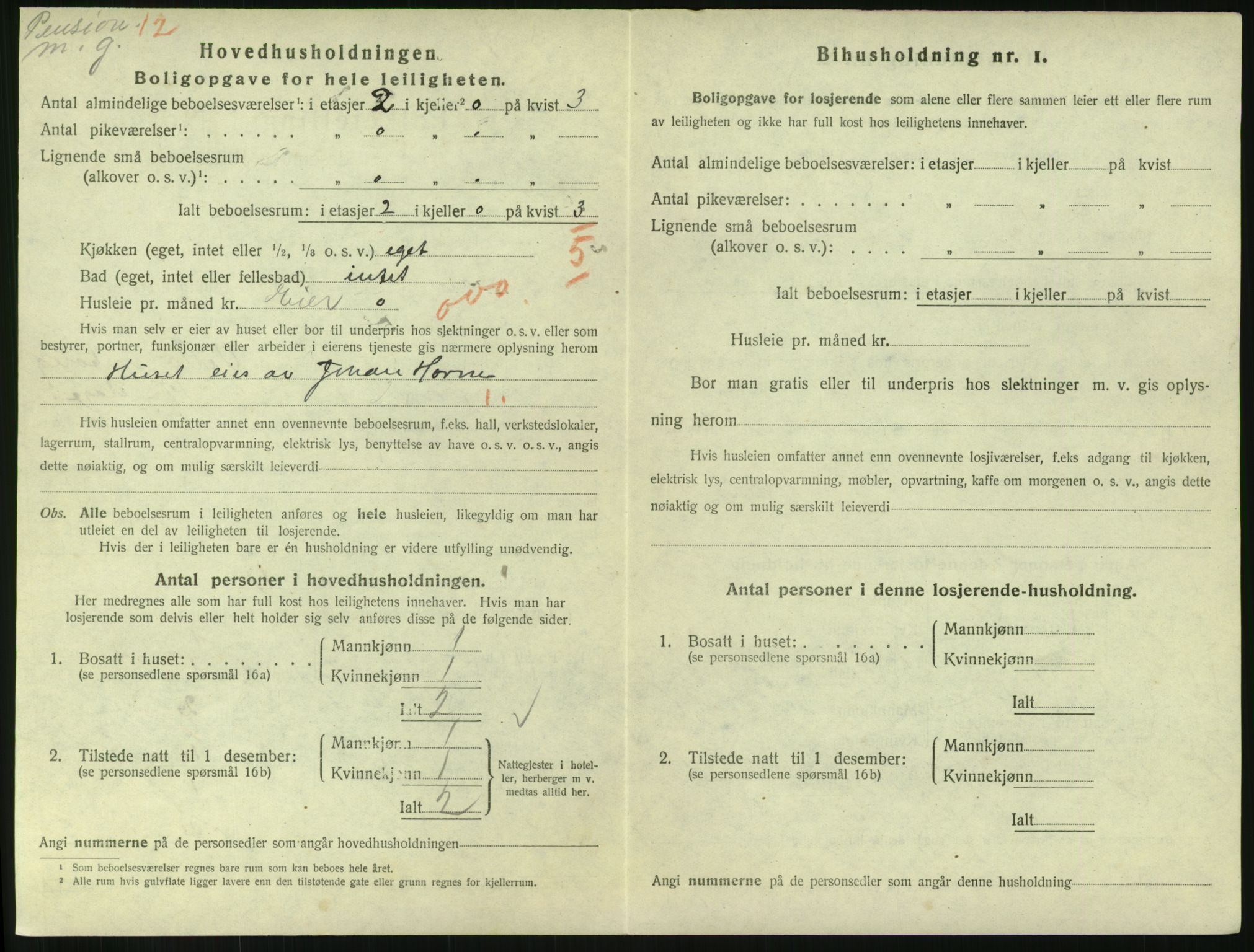 SAH, 1920 census for Lillehammer, 1920, p. 1905