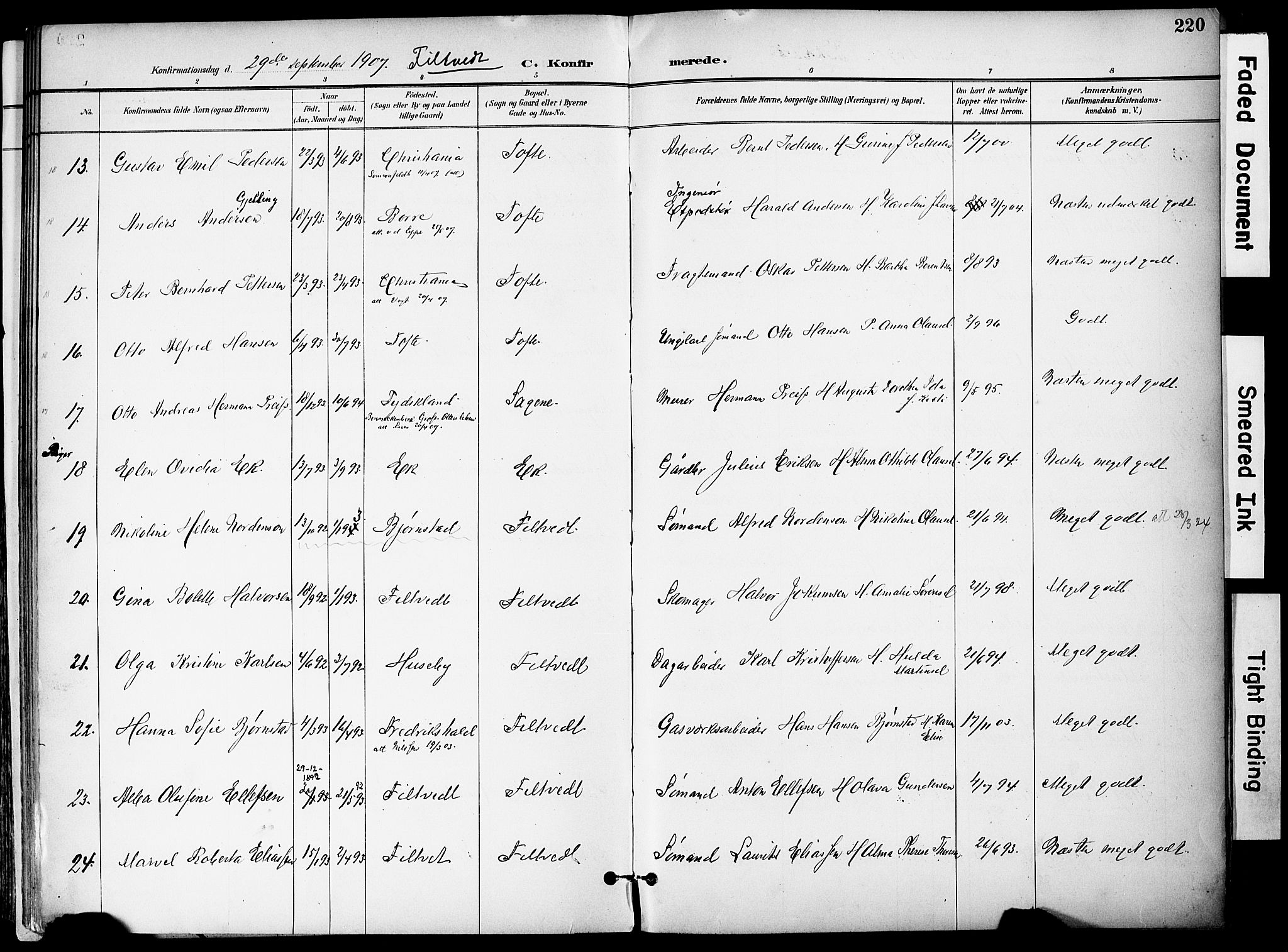 Hurum kirkebøker, AV/SAKO-A-229/F/Fa/L0015: Parish register (official) no. 15, 1896-1908, p. 220