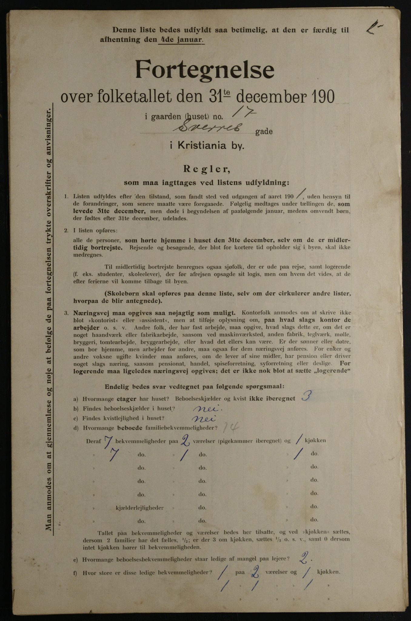 OBA, Municipal Census 1901 for Kristiania, 1901, p. 16292