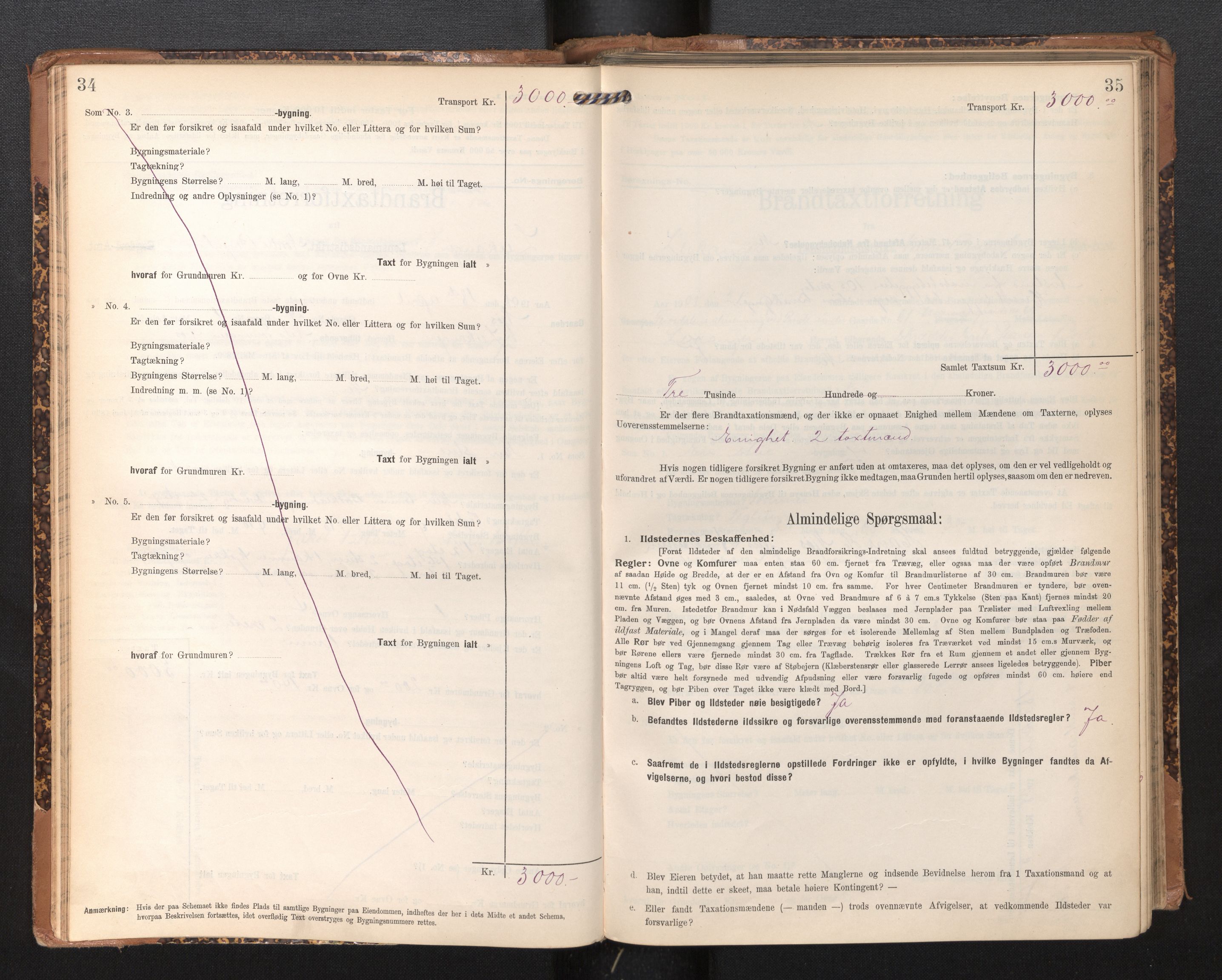 Lensmannen i Leikanger, AV/SAB-A-29201/0012/L0005: Branntakstprotokoll, skjematakst, 1907-1917, p. 34-35