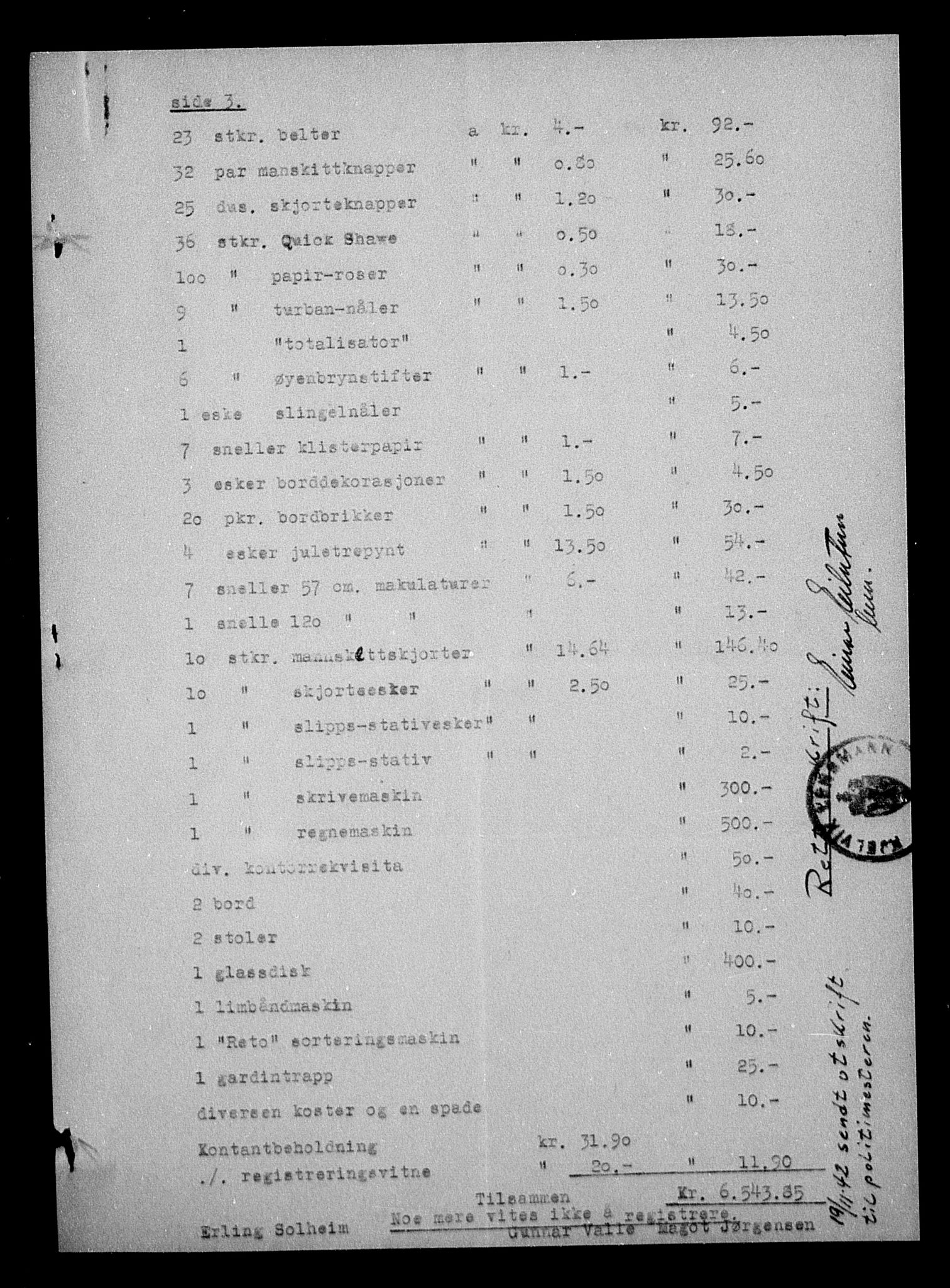 Justisdepartementet, Tilbakeføringskontoret for inndratte formuer, AV/RA-S-1564/H/Hc/Hcb/L0915: --, 1945-1947, p. 280