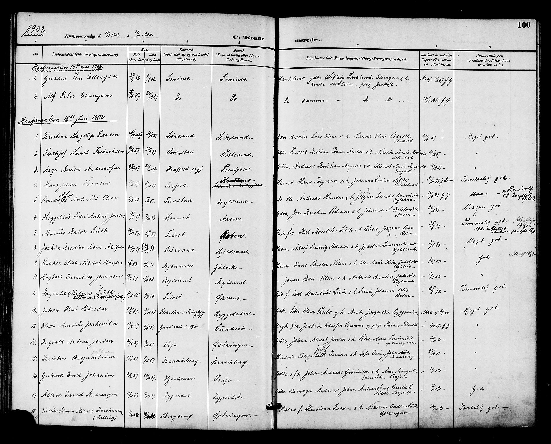 Ministerialprotokoller, klokkerbøker og fødselsregistre - Nordland, AV/SAT-A-1459/893/L1338: Parish register (official) no. 893A10, 1894-1903, p. 100