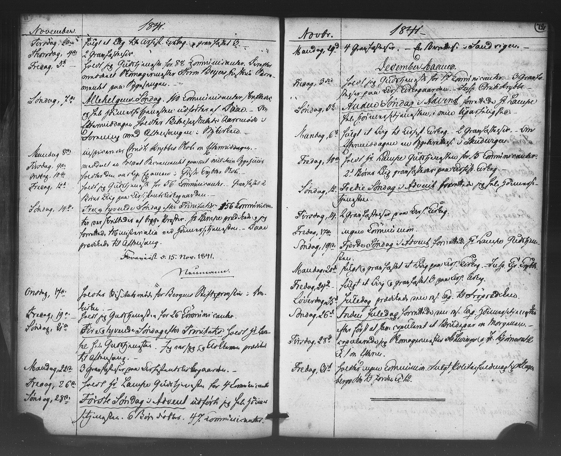 Korskirken sokneprestembete, AV/SAB-A-76101/H/Haa/L0066: Curate's parish register no. A 1, 1826-1843, p. 72