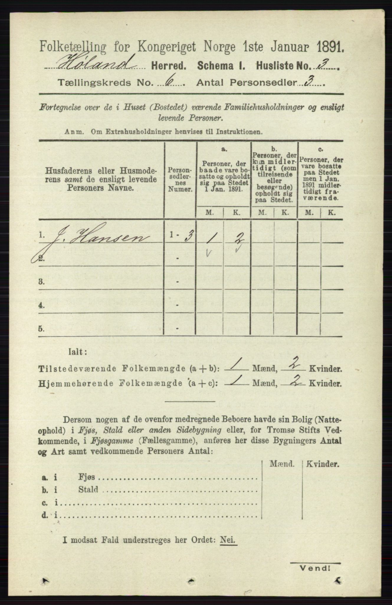 RA, 1891 census for 0221 Høland, 1891, p. 4262