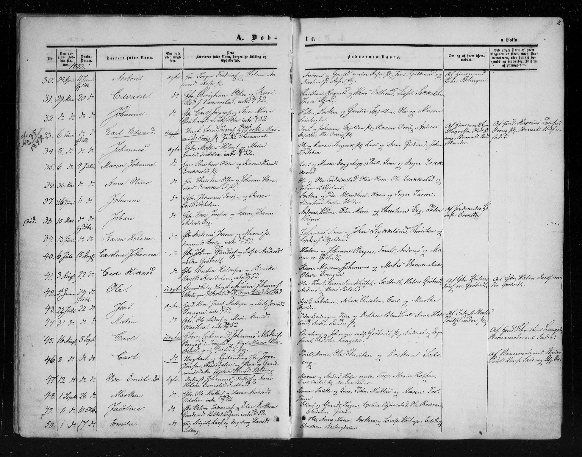 Askim prestekontor Kirkebøker, SAO/A-10900/F/Fa/L0005: Parish register (official) no. 5, 1847-1879, p. 16