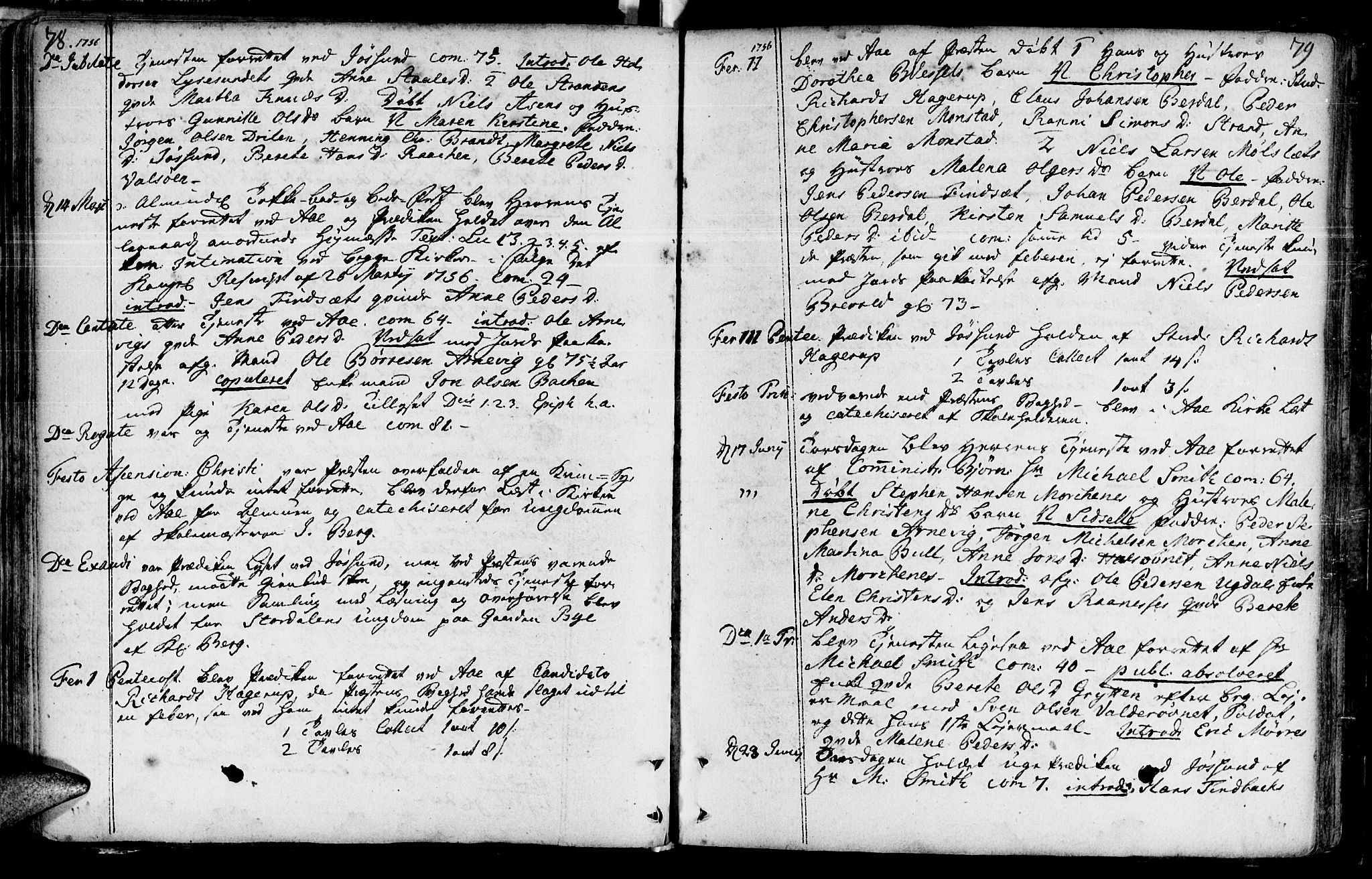 Ministerialprotokoller, klokkerbøker og fødselsregistre - Sør-Trøndelag, SAT/A-1456/655/L0672: Parish register (official) no. 655A01, 1750-1779, p. 78-79