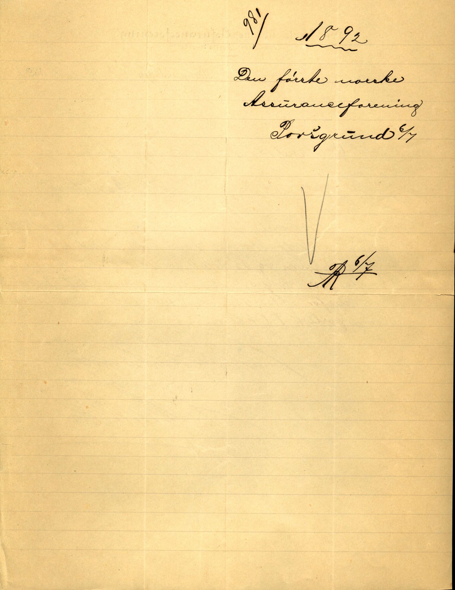 Pa 63 - Østlandske skibsassuranceforening, VEMU/A-1079/G/Ga/L0028/0006: Havaridokumenter / Avenir, Jan Mayn, Freia, Magna, Løvspring, 1892, p. 36