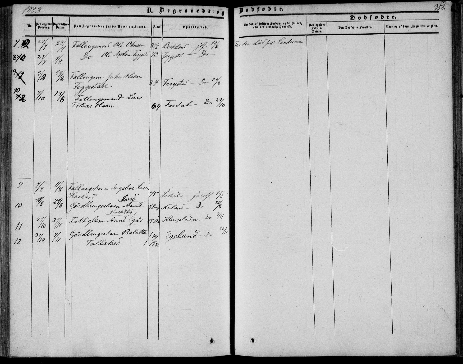 Bakke sokneprestkontor, AV/SAK-1111-0002/F/Fa/Fab/L0002: Parish register (official) no. A 2, 1855-1884, p. 358