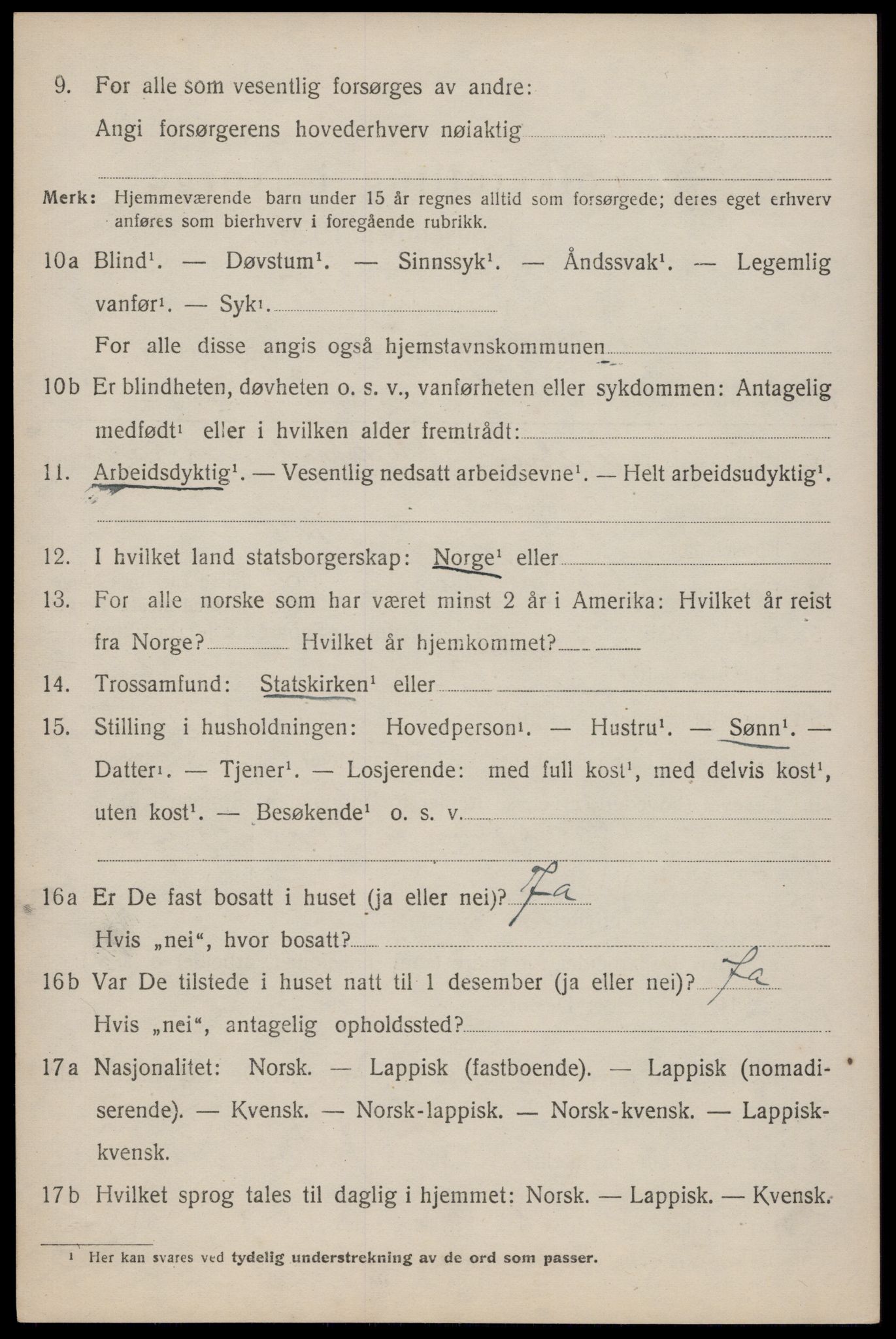 SAT, 1920 census for Flakstad, 1920, p. 3382