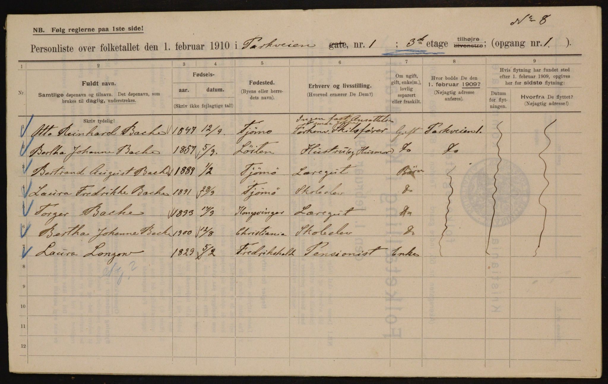 OBA, Municipal Census 1910 for Kristiania, 1910, p. 74778