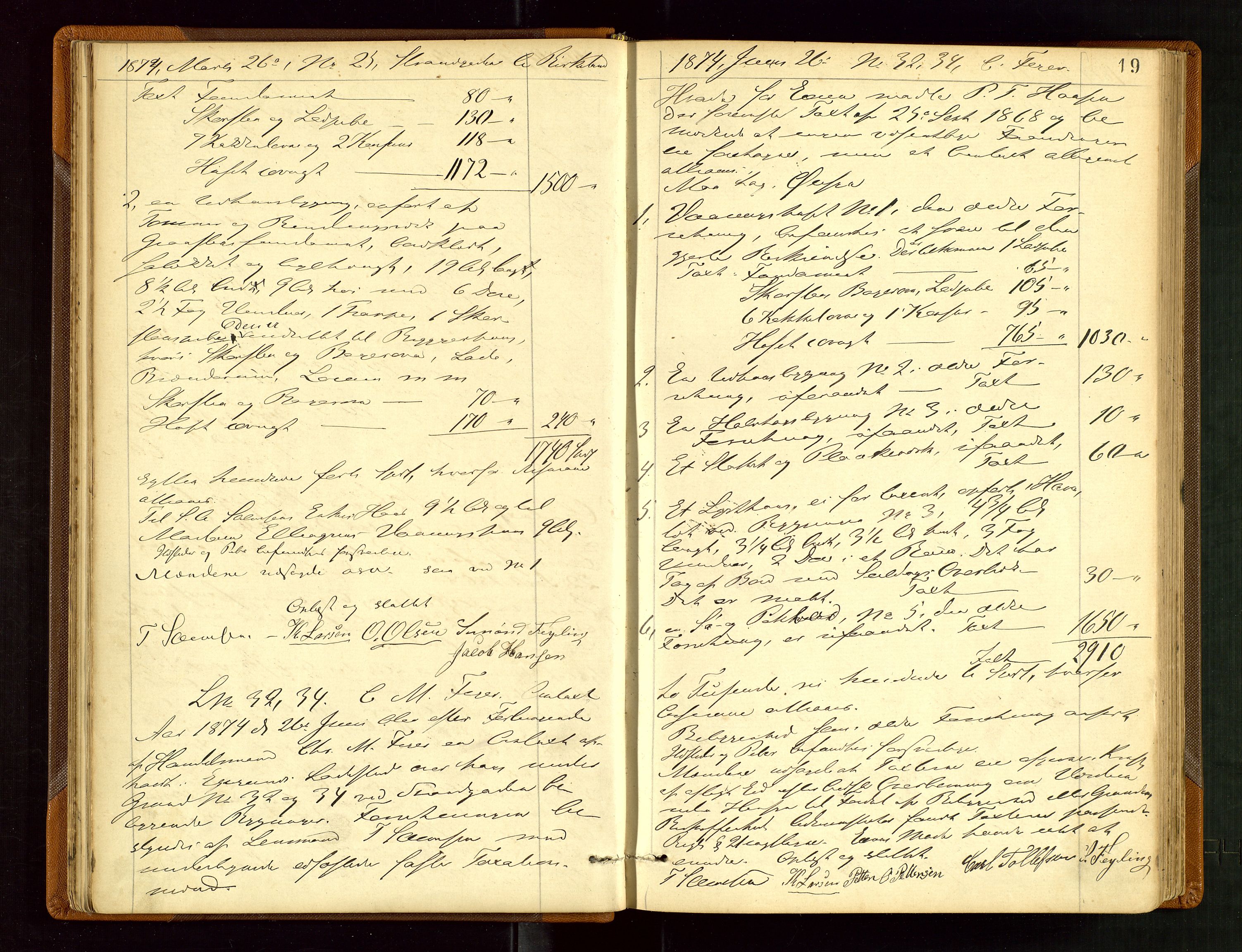 Eigersund lensmannskontor, AV/SAST-A-100171/God/L0003: "Brandtaxationsprotokol", 1874-1886, p. 18b-19a