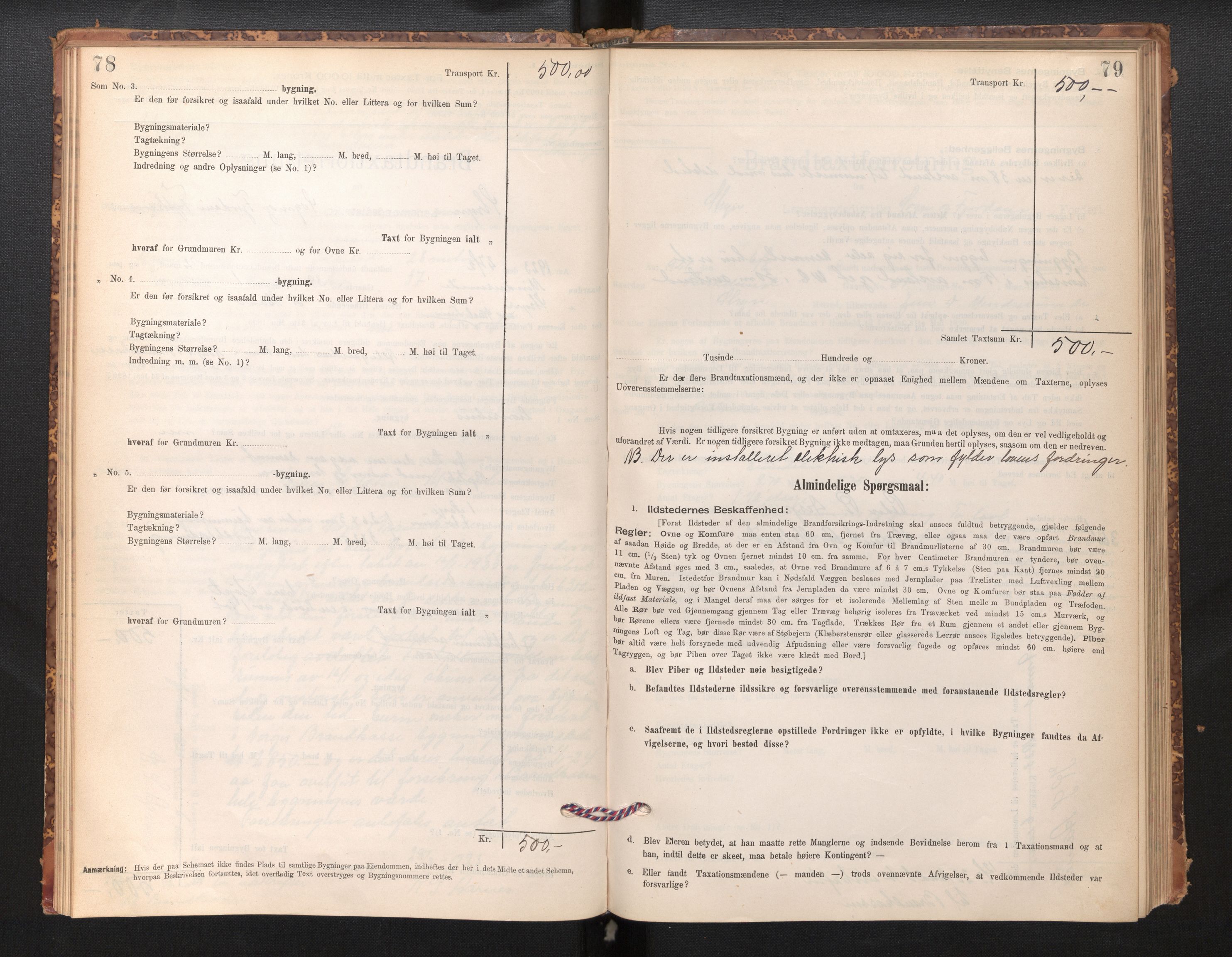 Lensmannen i Stryn og Innvik, SAB/A-30201/0012/L0002: Branntakstprotokoll, skjematakst, 1894-1942, p. 78-79