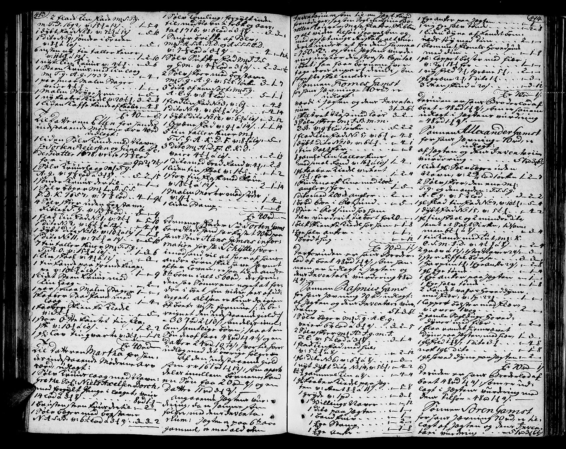 Senja og Tromsø sorenskriveri , AV/SATØ-SATØ-31/H/Hb/L0140: Skifteutlodningsprotokoll - Tromsø distrikt, 1751-1770, p. 413-414