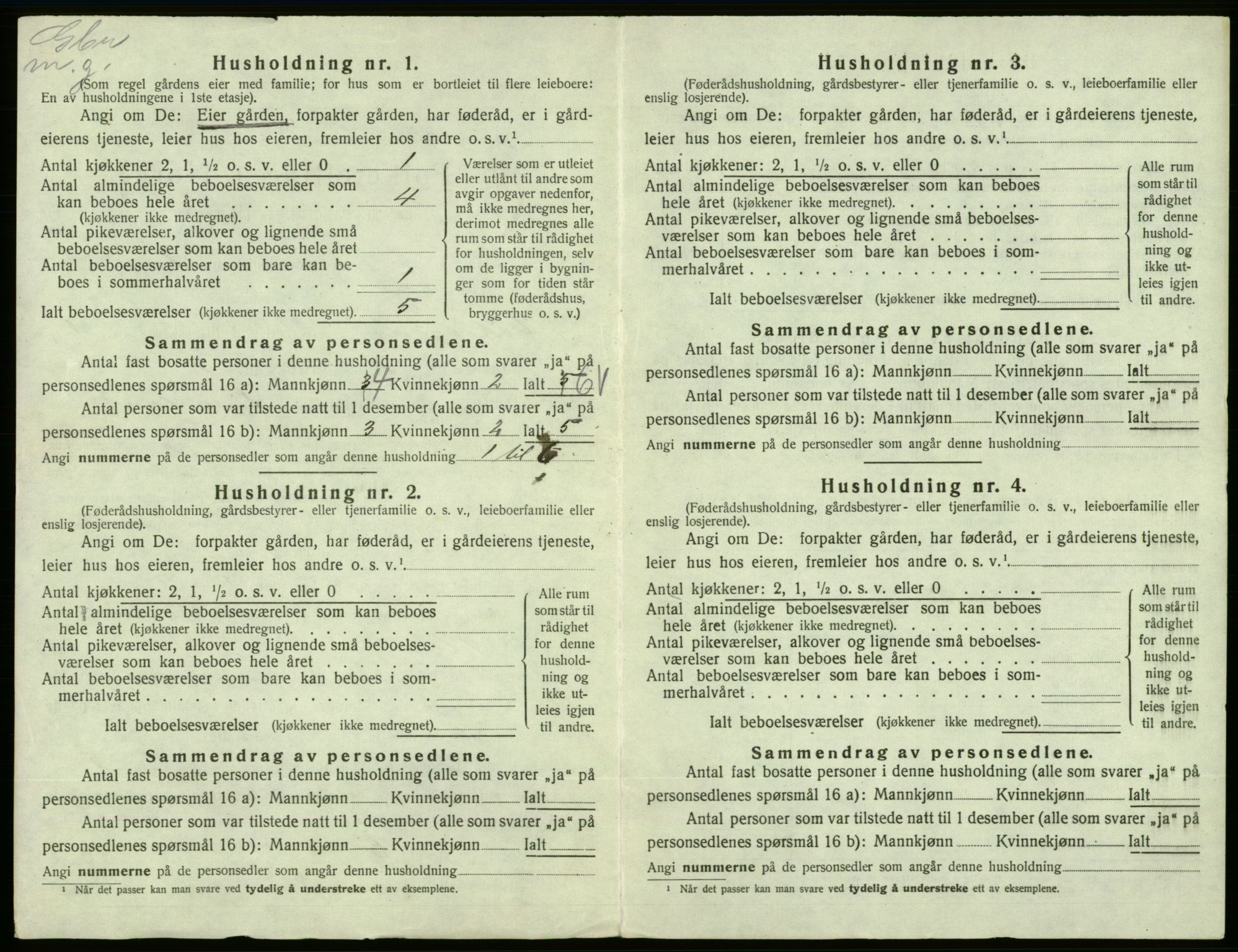 SAB, 1920 census for Vikebygd, 1920, p. 33