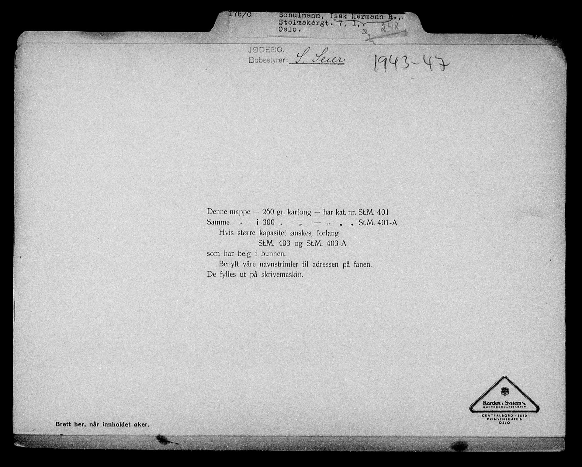 Justisdepartementet, Tilbakeføringskontoret for inndratte formuer, AV/RA-S-1564/H/Hc/Hcc/L0979: --, 1945-1947, p. 378