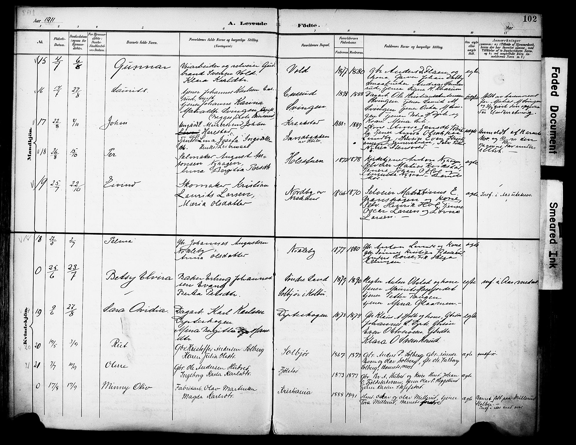 Vestre Toten prestekontor, AV/SAH-PREST-108/H/Ha/Haa/L0013: Parish register (official) no. 13, 1895-1911, p. 102